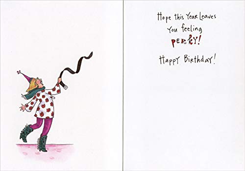 Funny Birthday Card for Women - Oatmeal Studios Humorous Feminine Design with Woman Holding Champagne Glass - Perfect for Her Special Day & Celebrations