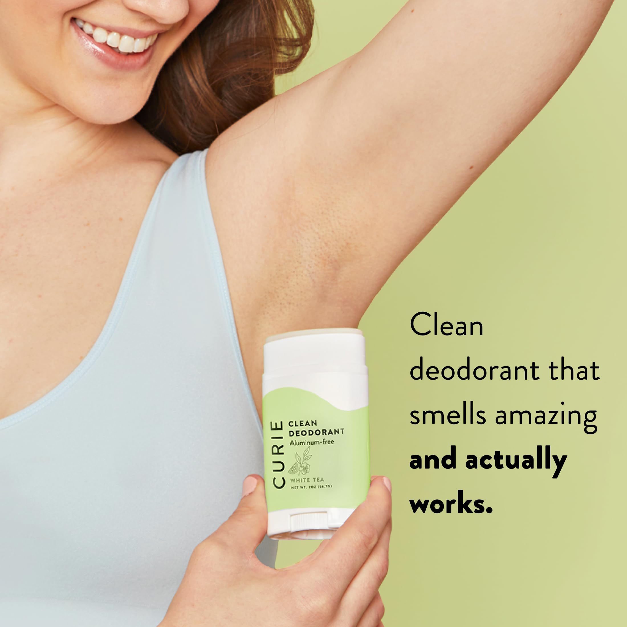 Curie Aluminum-Free Natural Deodorant - Coconut Nectar & White Tea Scent | Paraben-Free, Vegan, Cruelty-Free, Non-Toxic (2-Pack) | Fresh All Day for Workouts & Daily Use