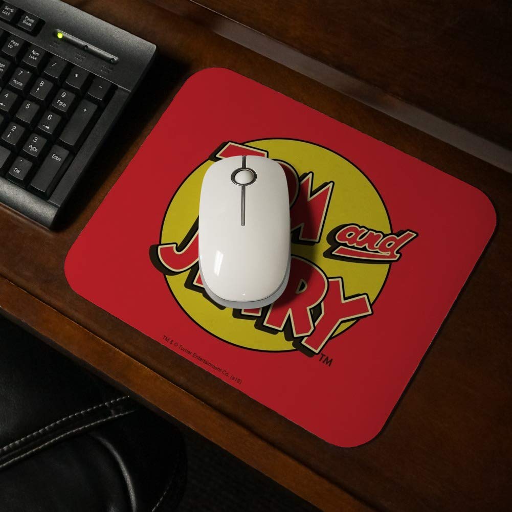 Tom and Jerry Logo Low Profile Thin Gaming Mouse Pad - Non-Slip Rubber Base for PC, Laptop, Office & Home Use - Perfect for Work, Gaming & Graphic Design