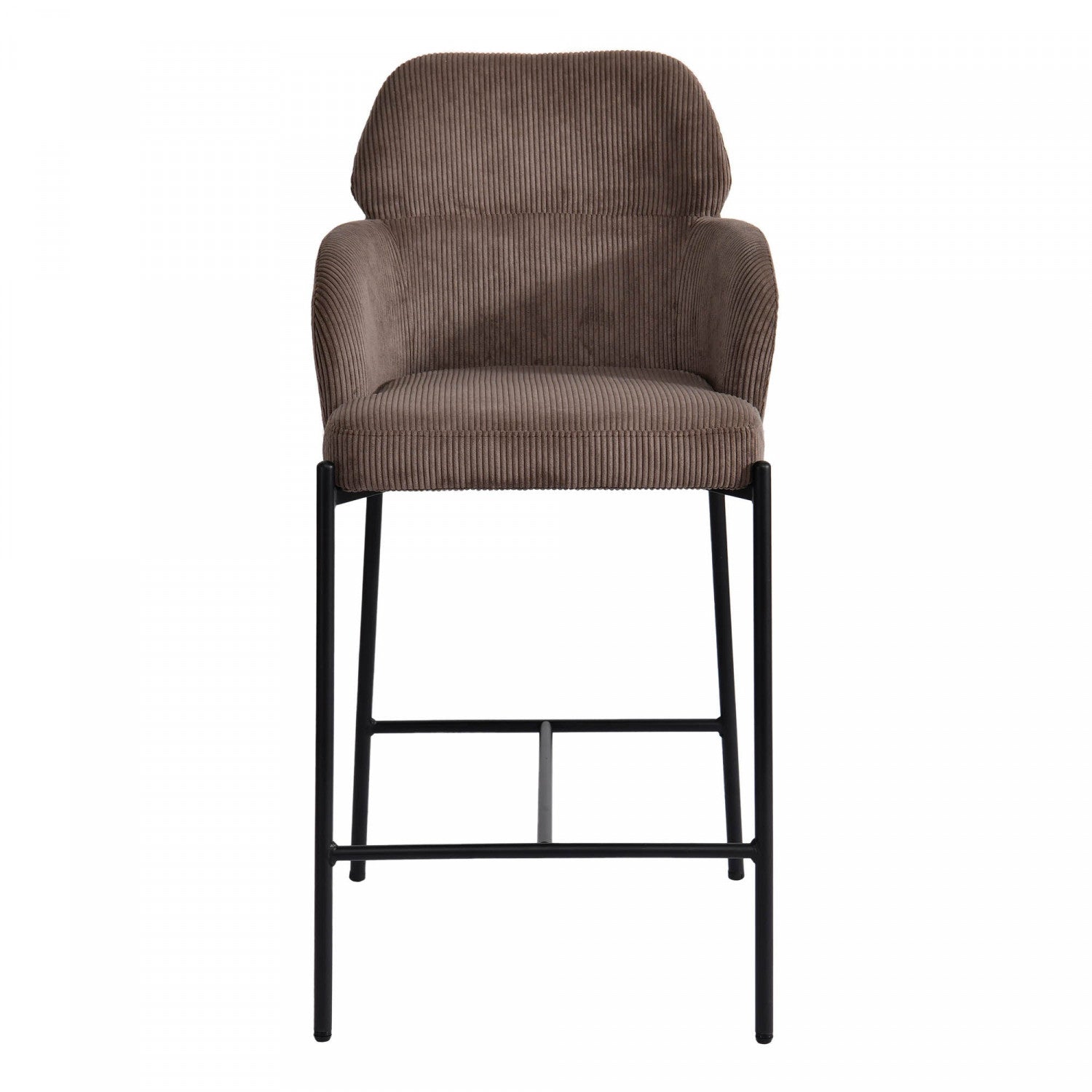 Premium Celon Counter Stool Set of 2 - Soft Corduroy Upholstery in Warm Brown - Perfect for Kitchen Islands, Breakfast Bars & Home Decor