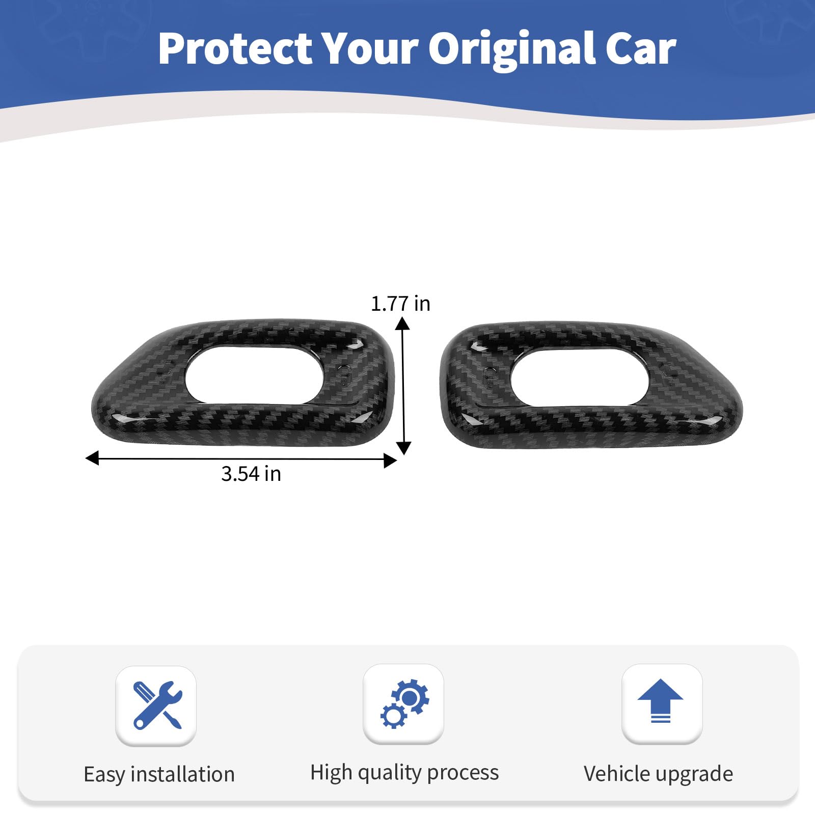 RT-TCZ Carbon Fiber Door Lock Switch Cover Trim for Jeep Wrangler JK & JKU (2011-2017) - Black ABS Interior Accessories (2-Piece Set) - Upgrade Your Jeep's Interior Style & Protection