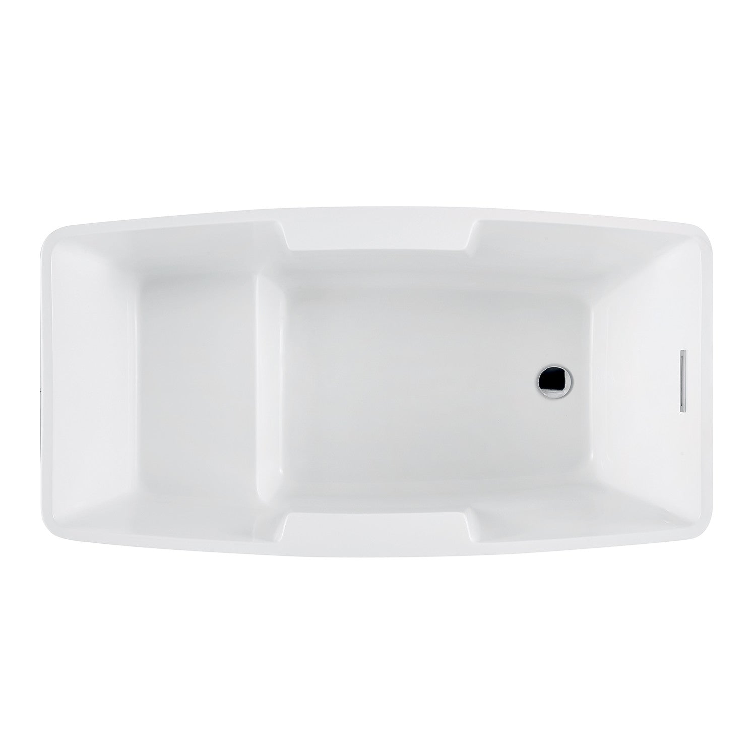 Aqua Eden 51 Inch Acrylic Freestanding Bathtub - Glossy White Rectangular Double Slipper Tub with Drain & Built-in Seat | Perfect for Spa-Like Bathroom Relaxation & Luxury Home Decor