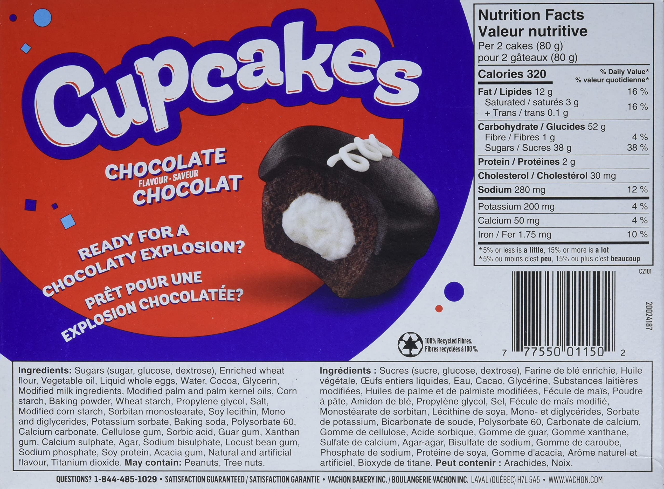Hostess Chocolate Cupcakes with Rich Chocolate Frosting & Creamy Filling - 12 Individually Wrapped Snack Cakes (6 Twin Packs) | Perfect for Lunchboxes, Office Snacks & Birthday Parties