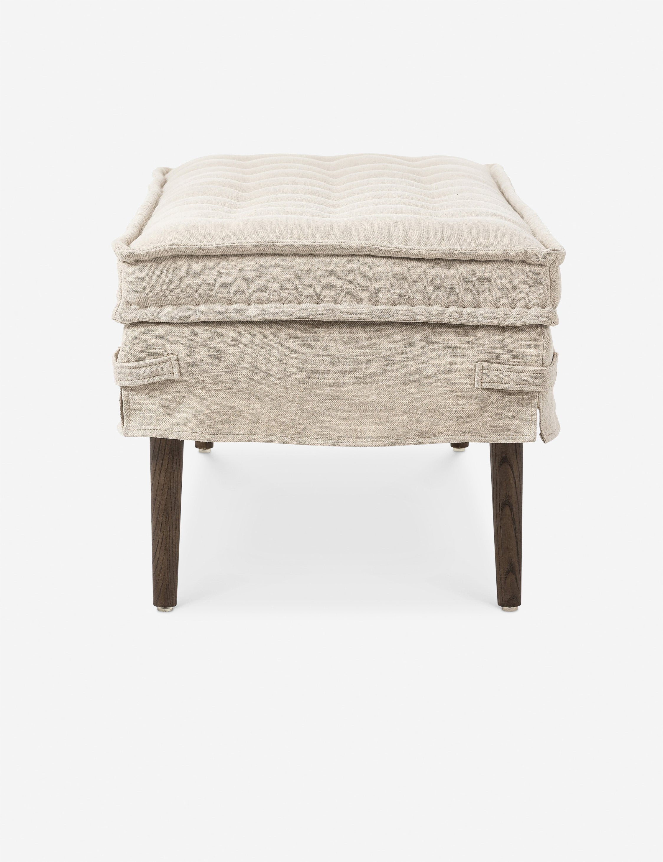 Amber Lewis x Four Hands Cole Bench - Modern Wooden Entryway Bench with Upholstered Seat - Perfect for Hallway, Living Room & Bedroom Decor