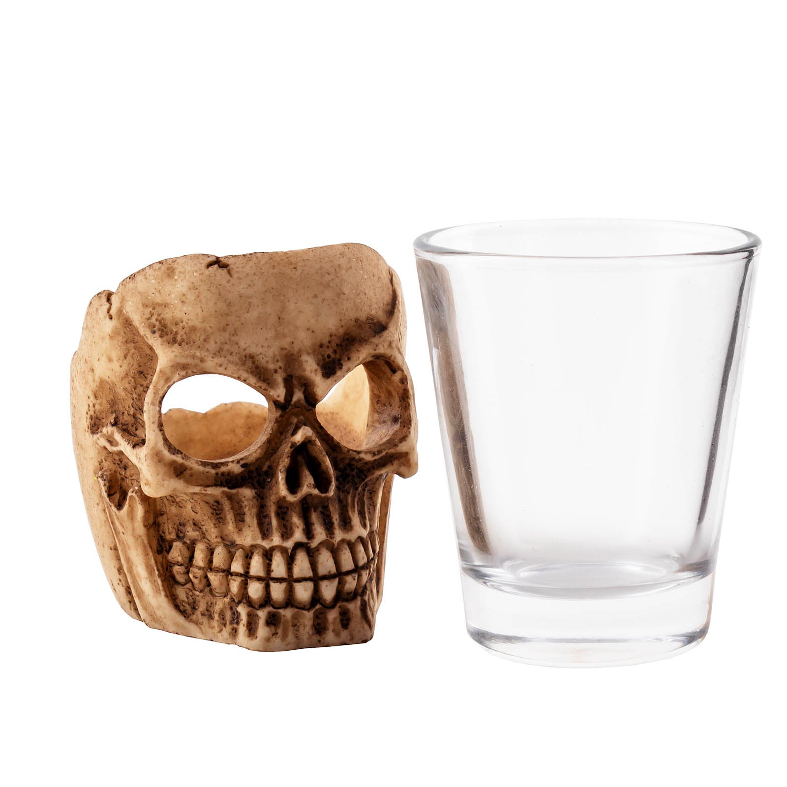 BarConic® Ceramic Skull Shot Glass - 2oz Unique Halloween Party Cups for Whiskey, Tequila & Liquor - Perfect for Themed Parties, Gifts & Home Bar Decor