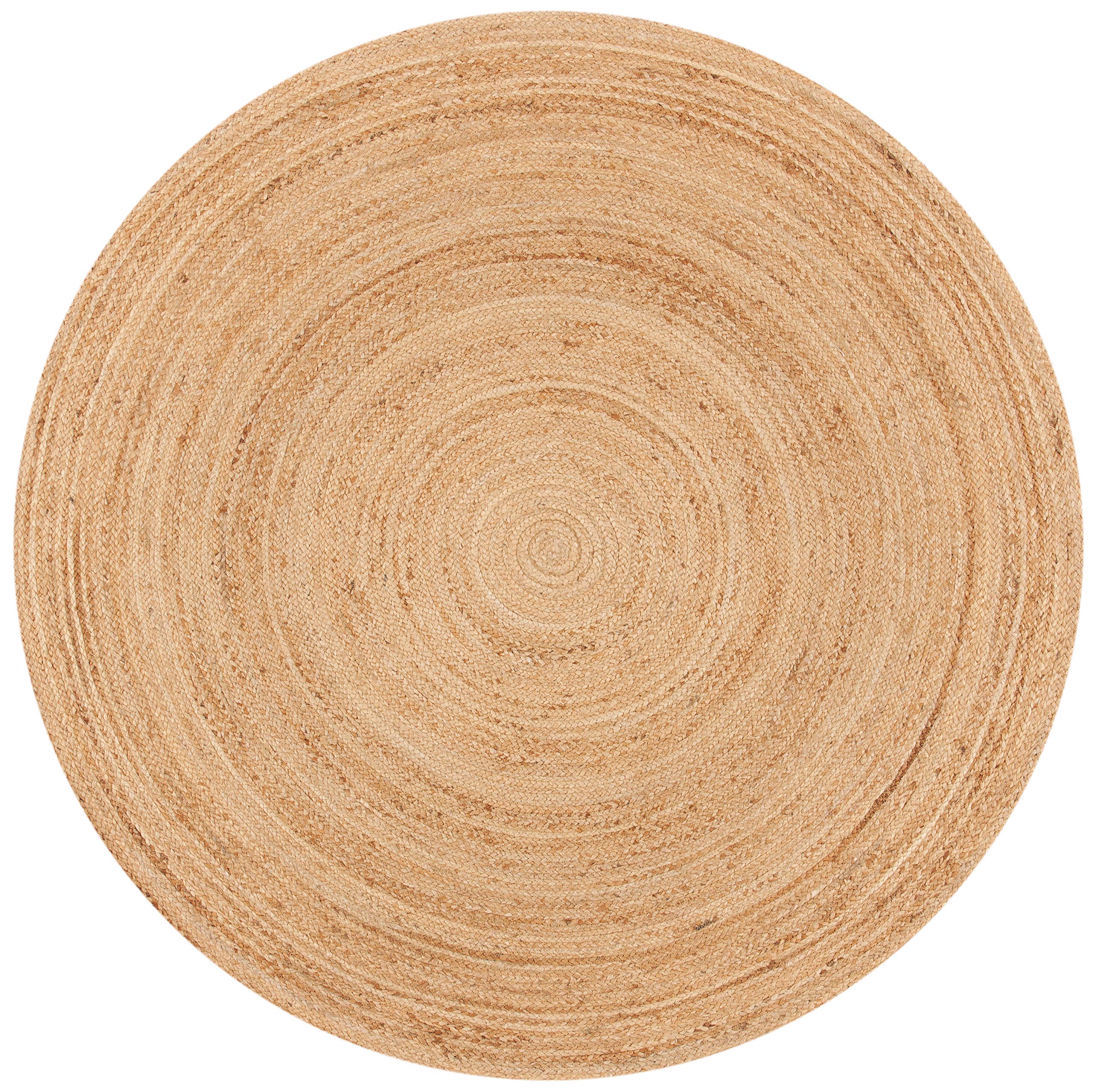 SAFAVIEH Handmade Boho Braided Jute Round Area Rug - 9' Natural Fiber Rug for Living Room & Bedroom | Durable Floor Mat for High Traffic Areas | Eco-Friendly Home Decor (NFB310A)