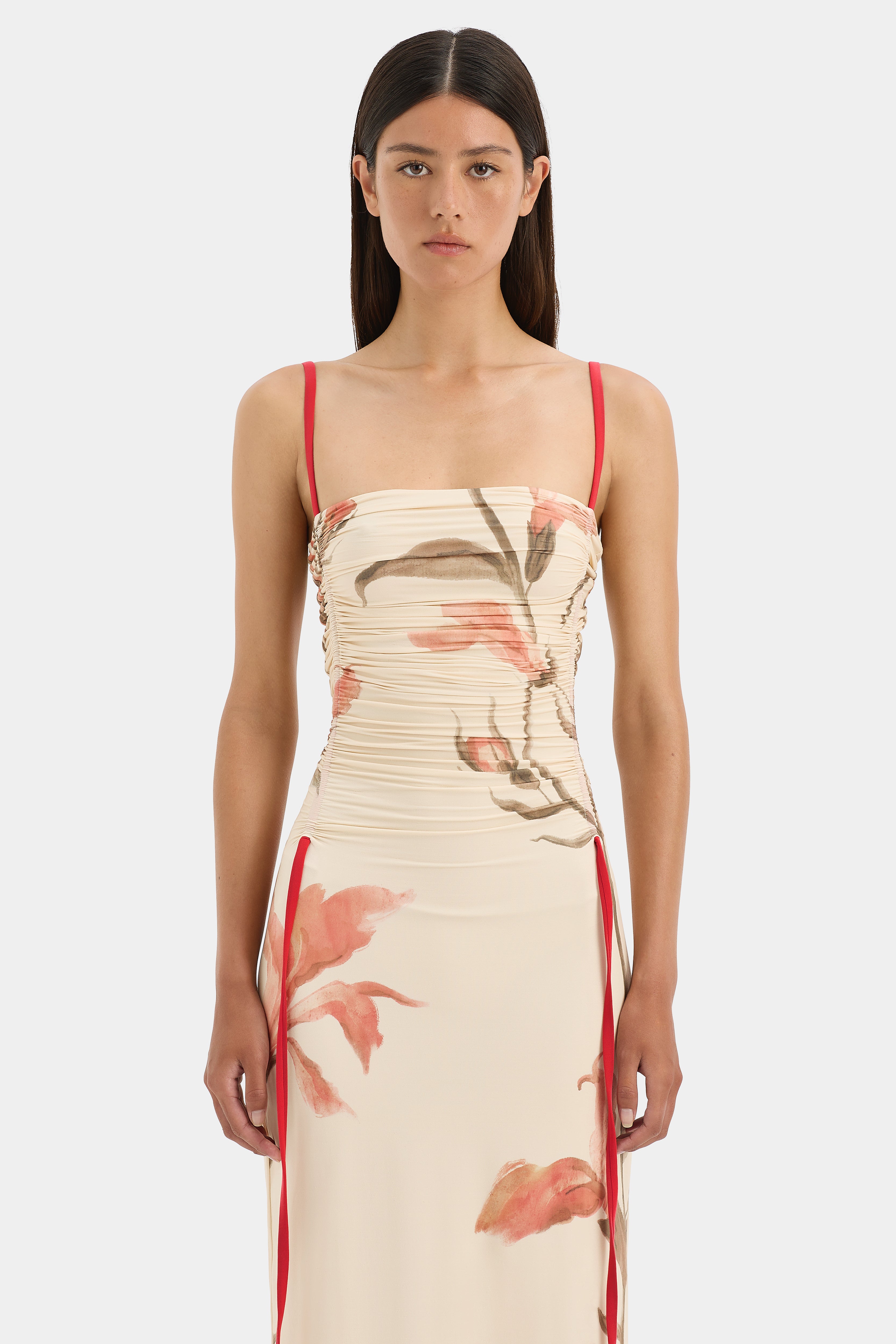 Hana Ruched Midi Dress - Flattering Bodycon Party Dress for Women | Perfect for Cocktail Parties, Date Nights & Special Occasions