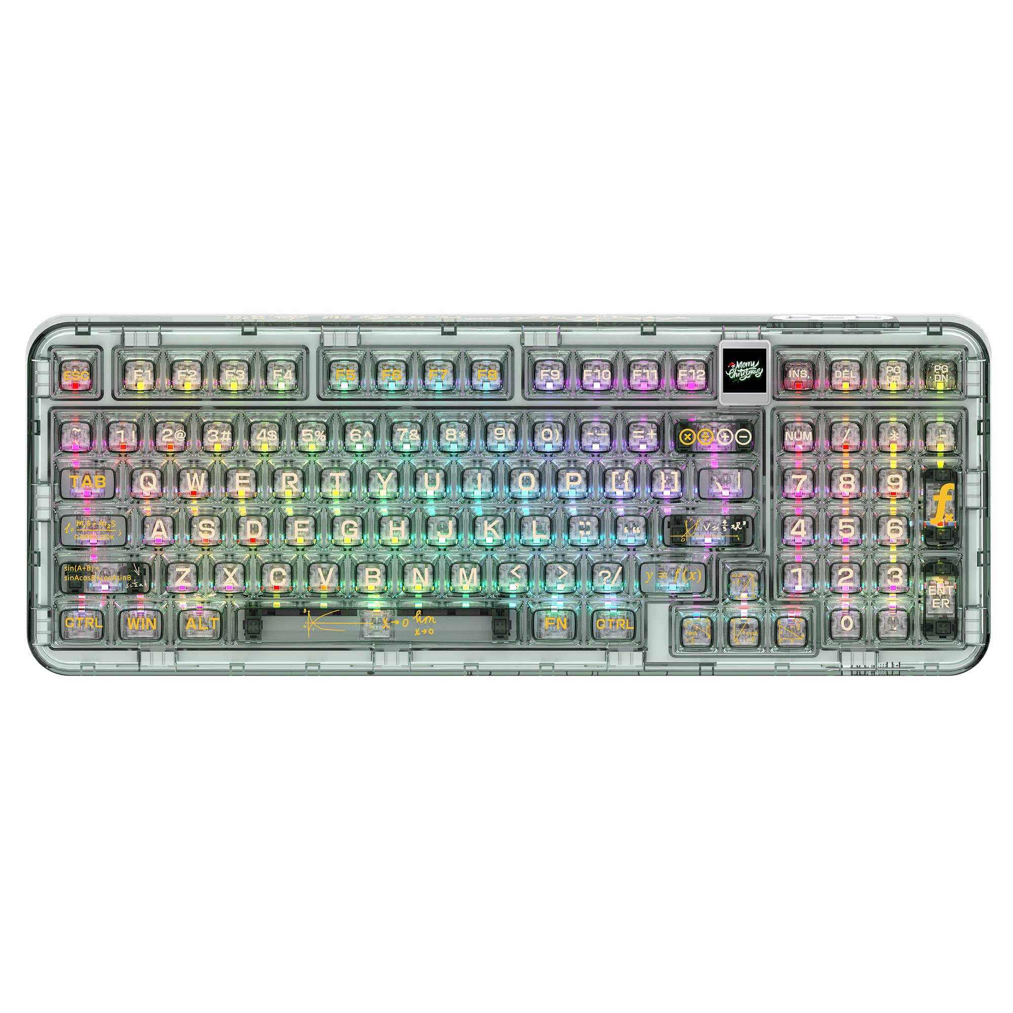CoolKiller CK98 Wireless Mechanical Gaming Keyboard - RGB Backlit, Hot Swappable, Rechargeable with Gasket Structure for Windows/Mac (Math/Ice Switches) - Perfect for Esports, Office Work & Typing Enthusiasts