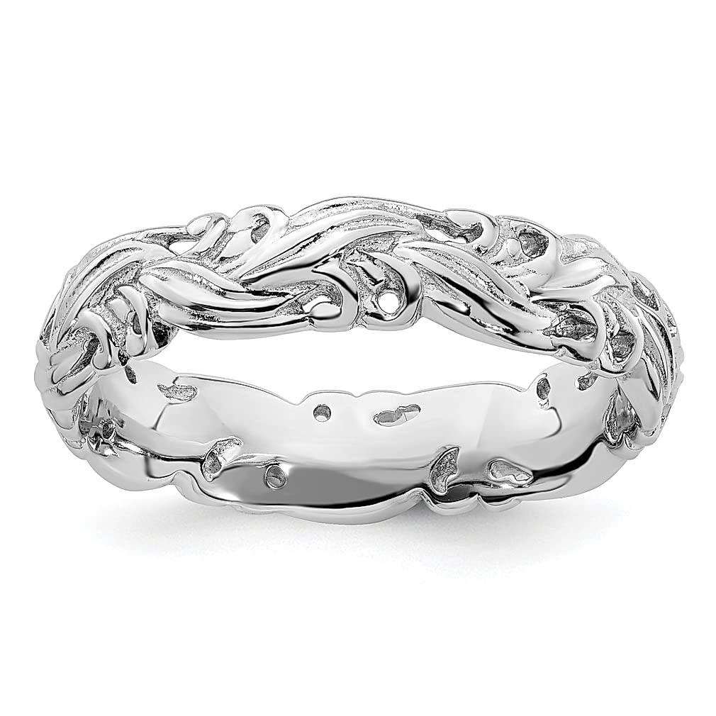 925 Sterling Silver Stackable Ring Set for Women - Textured & Carved Elegant Jewelry - Perfect Gift for Her - Ideal for Everyday Wear, Date Nights & Special Occasions