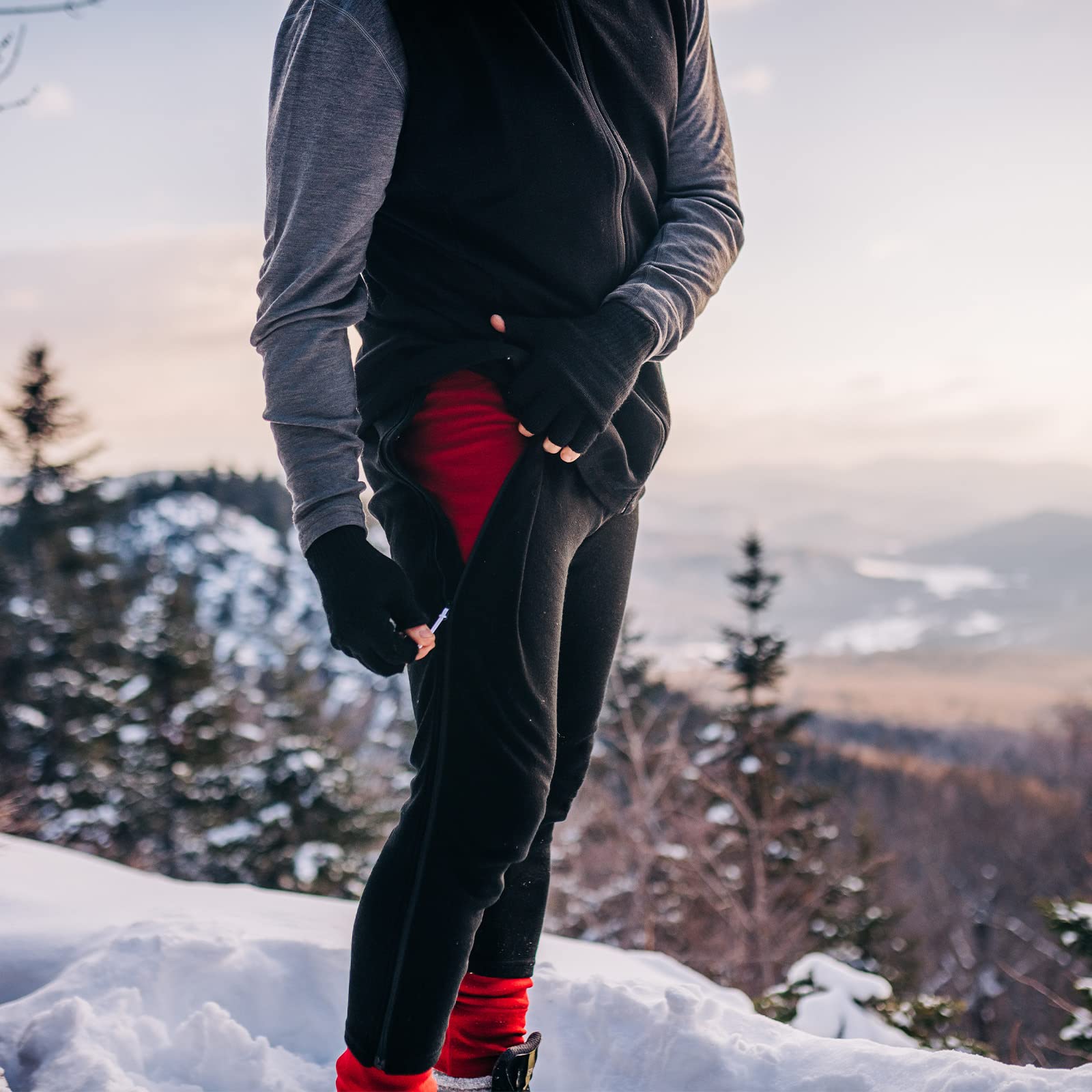 Minus33 Merino Wool Fingerless Gloves - Warm Knitted Half Finger Gloves for Hunting, Hiking & Outdoor Activities - Thermal Winter Gloves for Men & Women