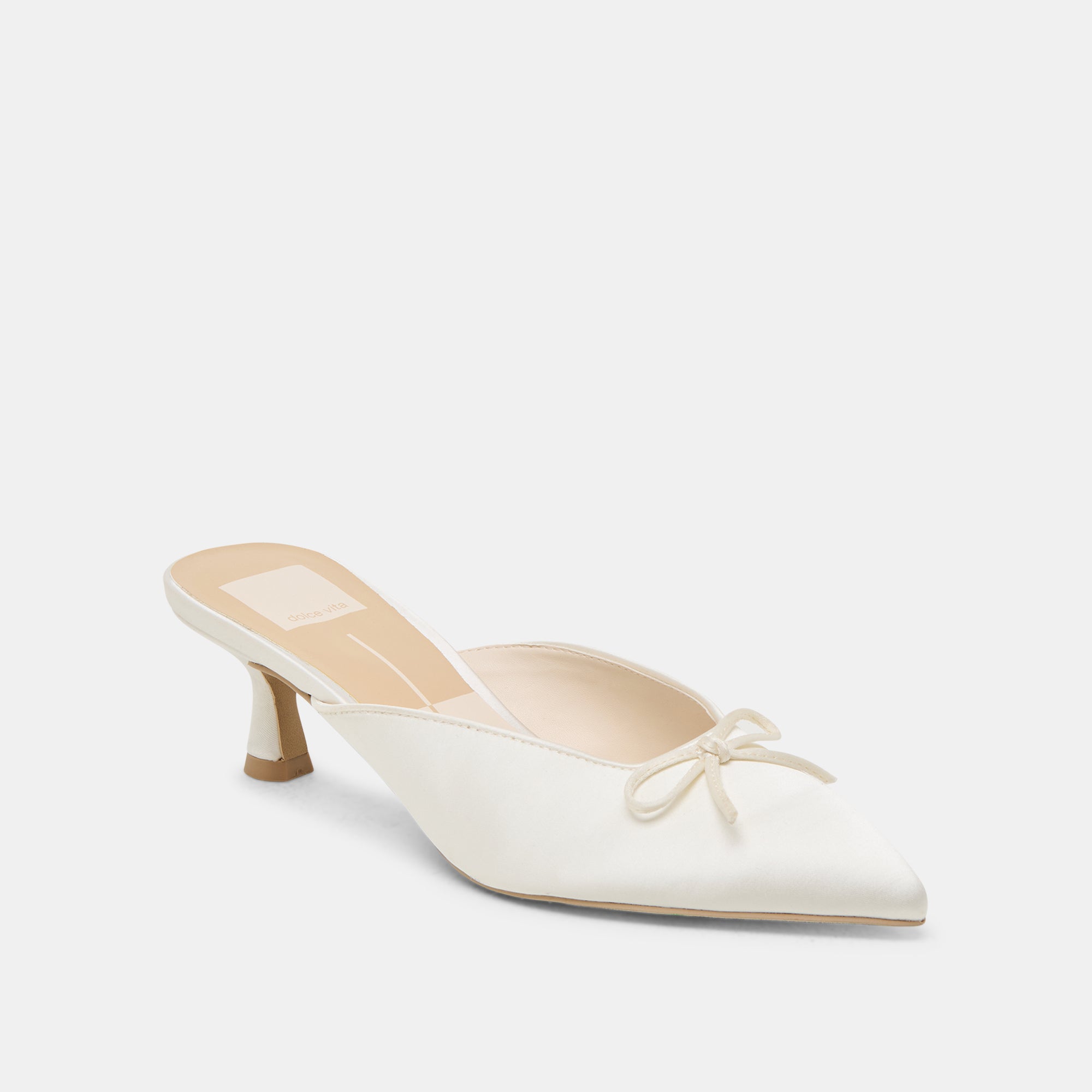 CLEO Women's Off-White Satin High Heels - Elegant Party Shoes for Weddings, Prom & Evening Events