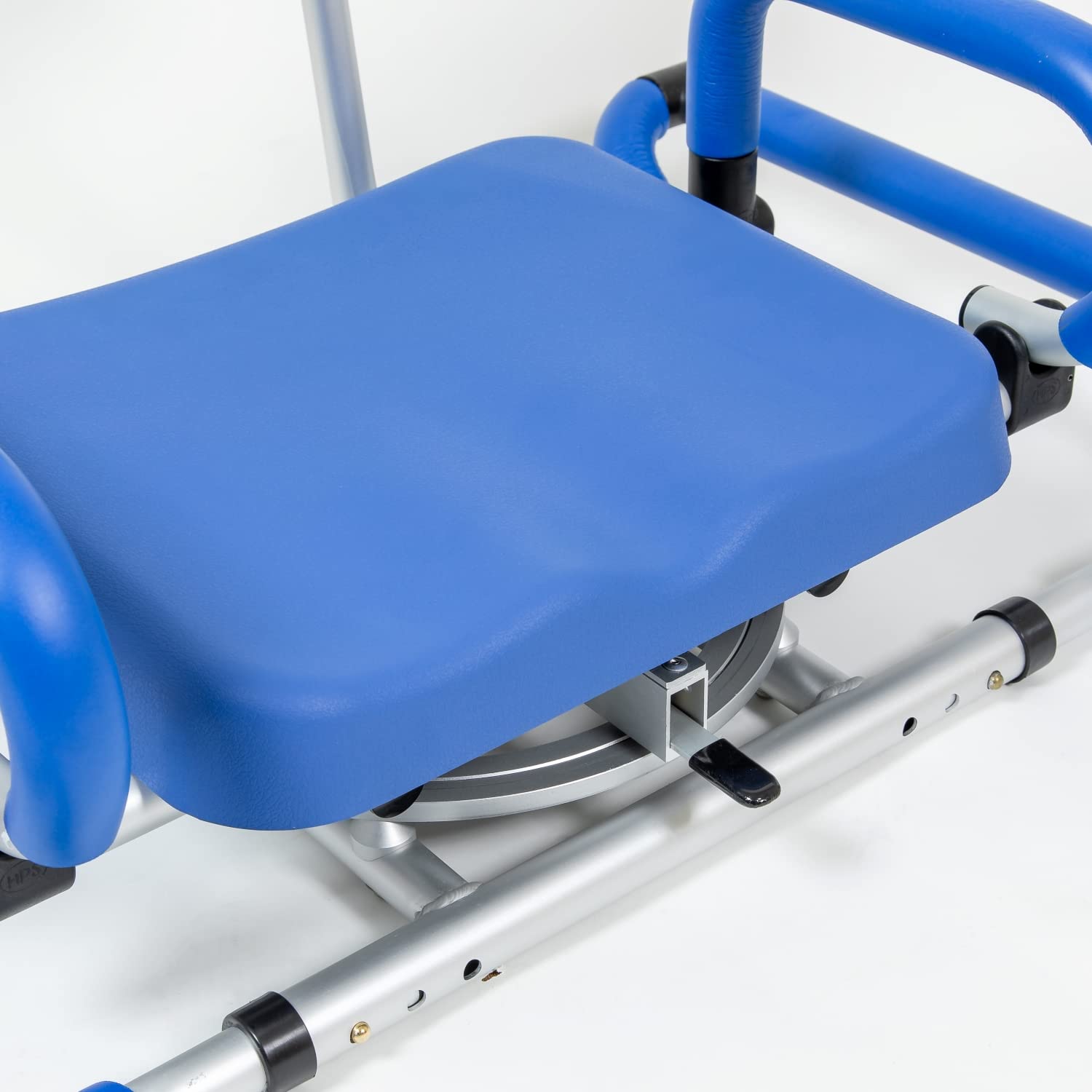 iLIVING ILG-628 Adjustable Swivel Shower Chair for Bathtub - Padded Seat with Backrest & Armrests, Slip-Resistant Tub Mount, Width Adjustable (Blue) - Ideal for Elderly, Disabled & Post-Surgery Bathing Safety