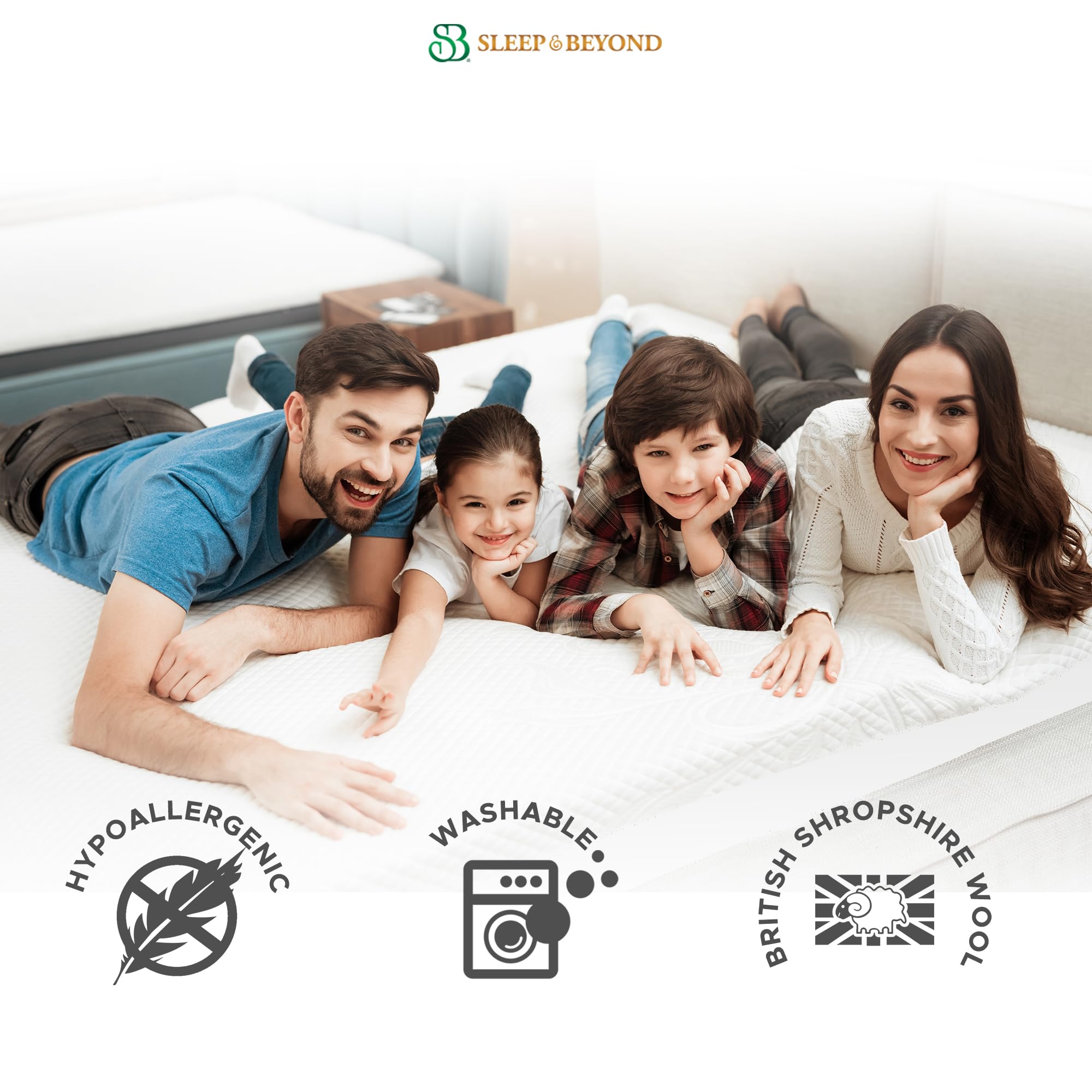 Sleep & Beyond myPad 100% Washable Wool Mattress Pad - 0.5 Inch Thick Natural Wool Fibers, Chemical-Free, All-Season Bedding for Crib (28x52 Inch) - Luxurious Comfort & Long-Lasting Support for Baby's Nursery or Toddler Bed