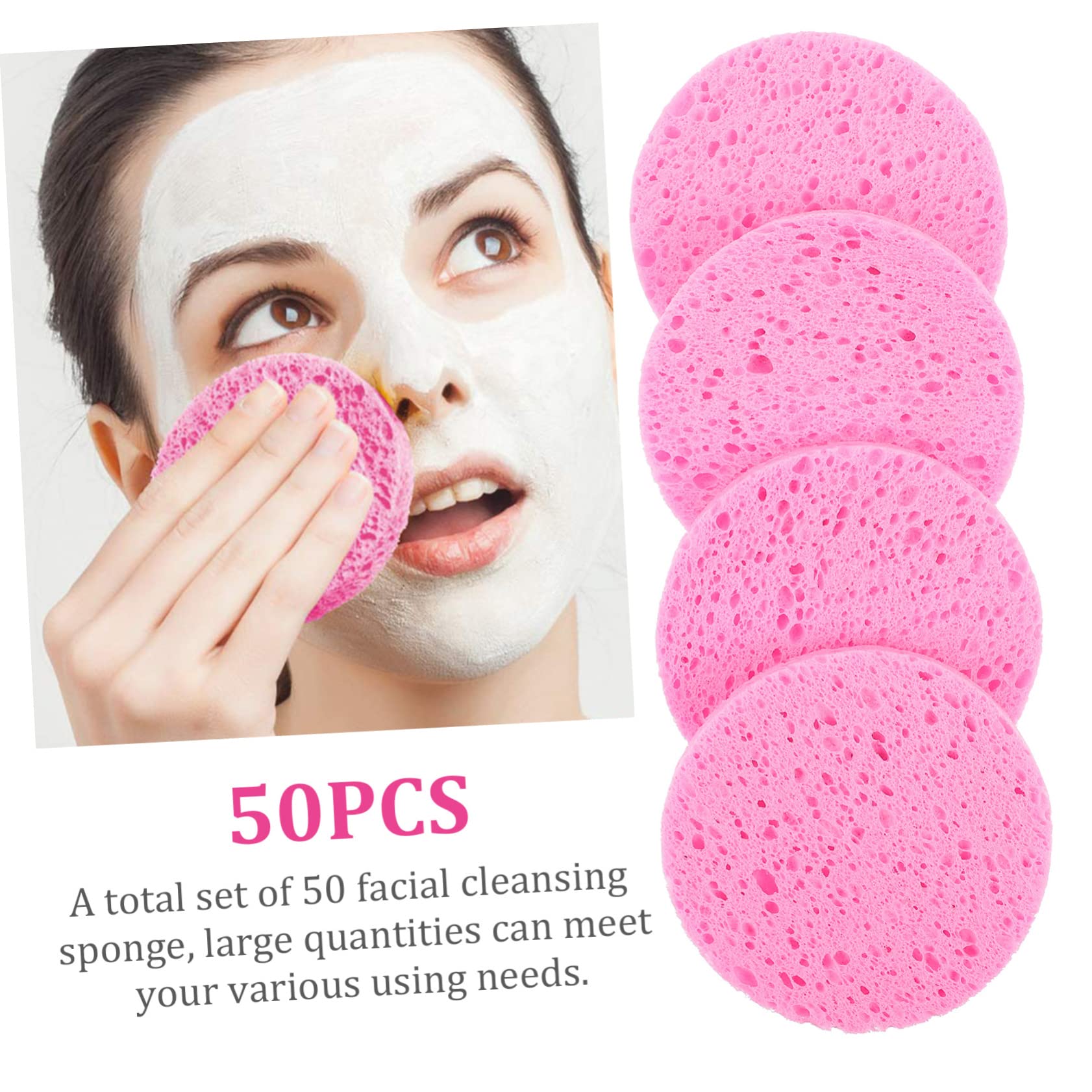 Beautyful 2-Pack Round Makeup Sponges - 100pcs Cellulose Makeup Remover Sponges, Gentle & Non-Irritating for Sensitive Skin | Perfect for Daily Makeup Removal, Blending & Touch-Ups