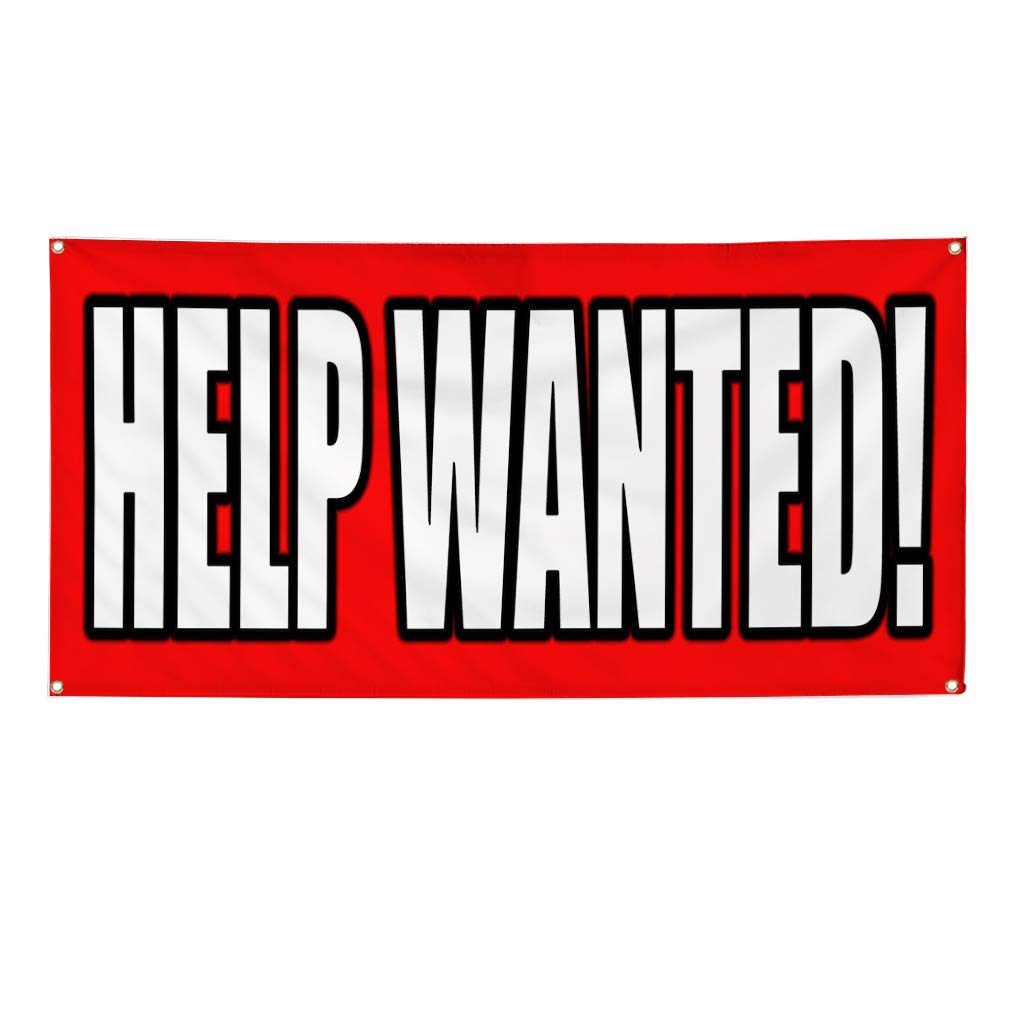 Custom Vinyl Banner - Weatherproof Outdoor Business Sign with Red Outline & 10 Grommets (Multiple Sizes Available: 60x144 Inches) - Perfect for Job Postings, Yard Sales, and Industrial Advertising