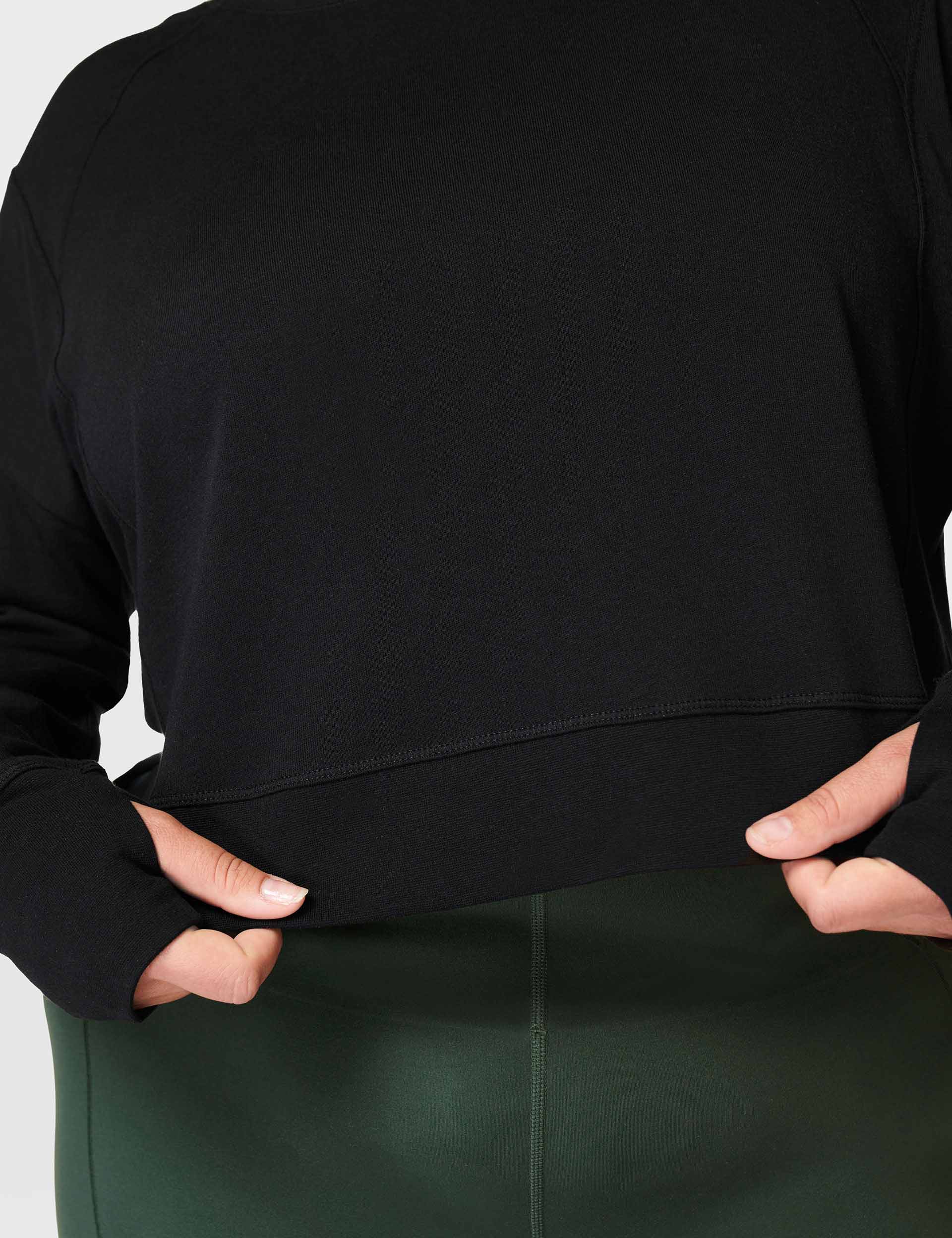 After Class Crop Sweatshirt - Black | Women's Casual Pullover Hoodie for School, Gym & Streetwear Fashion