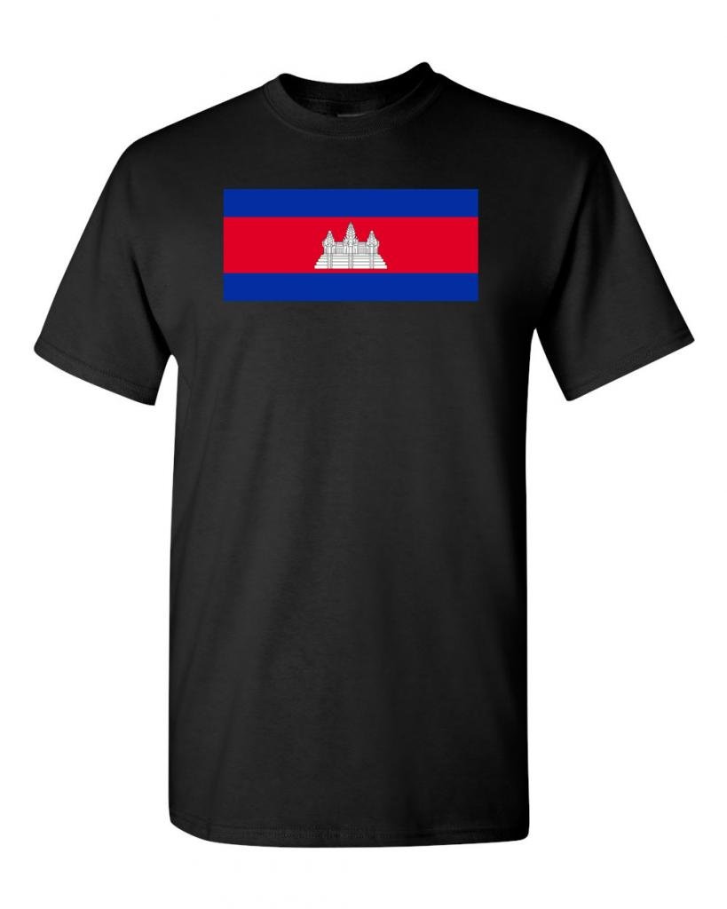 Cambodia Flag T-Shirt for Adults - Comfortable Cotton DT Tee - Perfect for Travel, National Pride & Casual Wear