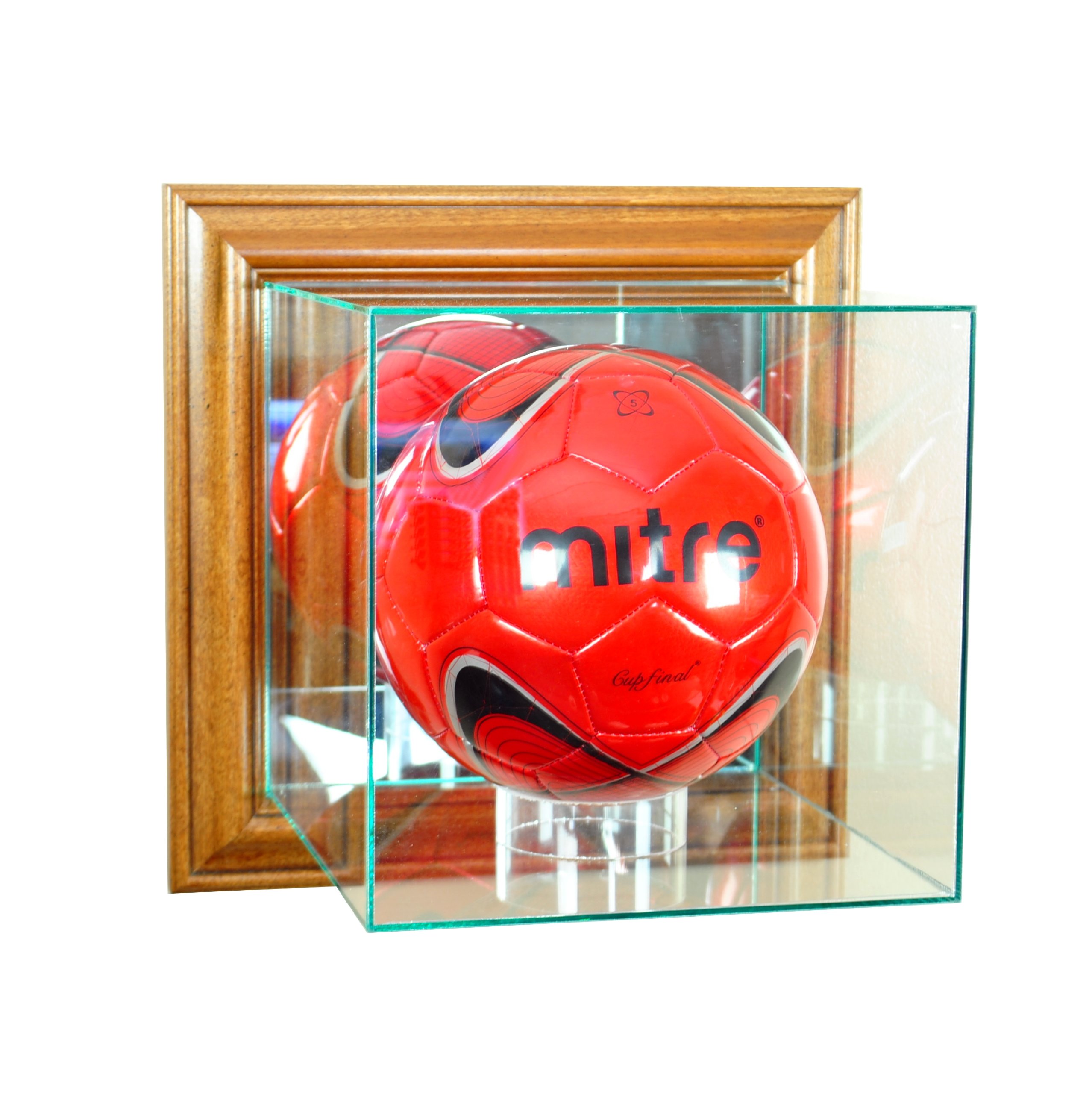 Premium Walnut Wall Mounted Volleyball Storage Case - Organize Sports Equipment for Home, Gym, or Beach Volleyball Court
