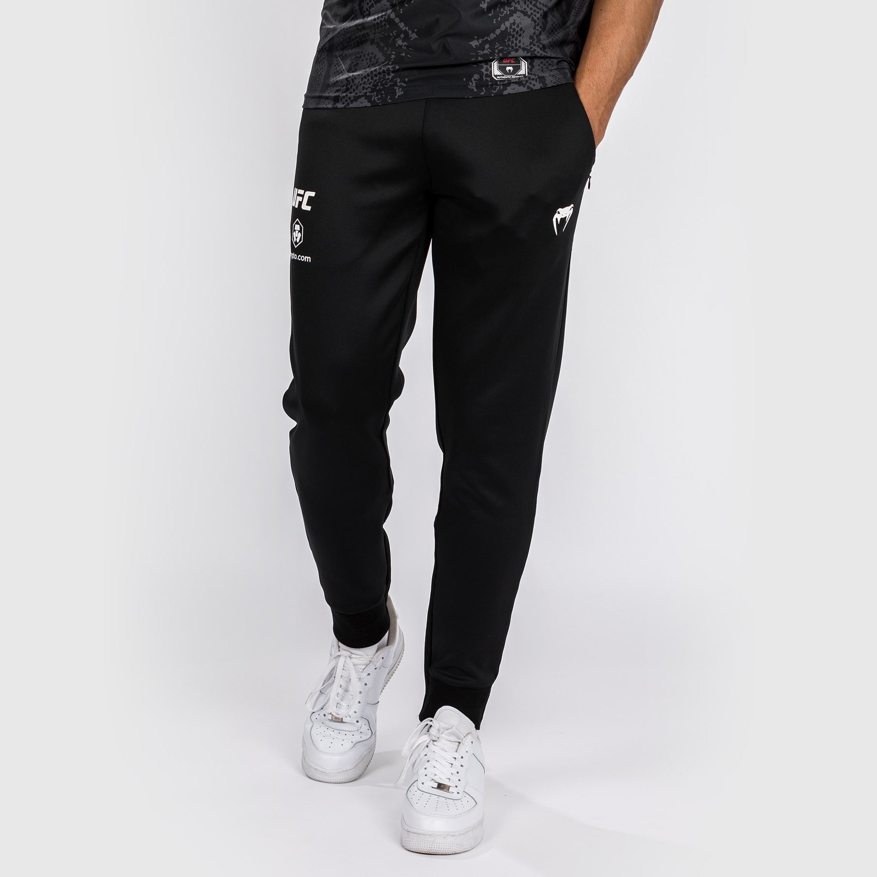 Venum UFC Adrenaline Authentic Fight Night Men's Walkout Pants - Black | MMA Training & Competition Gear for Fighters