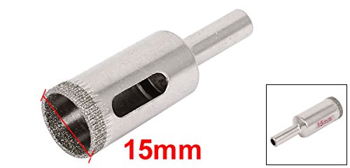 Diamond Tipped Drill Bit Hole Saw - 15mm for Glass, Tile, Marble, Fiberglass, Ceramic, Stone - Perfect for Bottles, Pots & DIY Projects