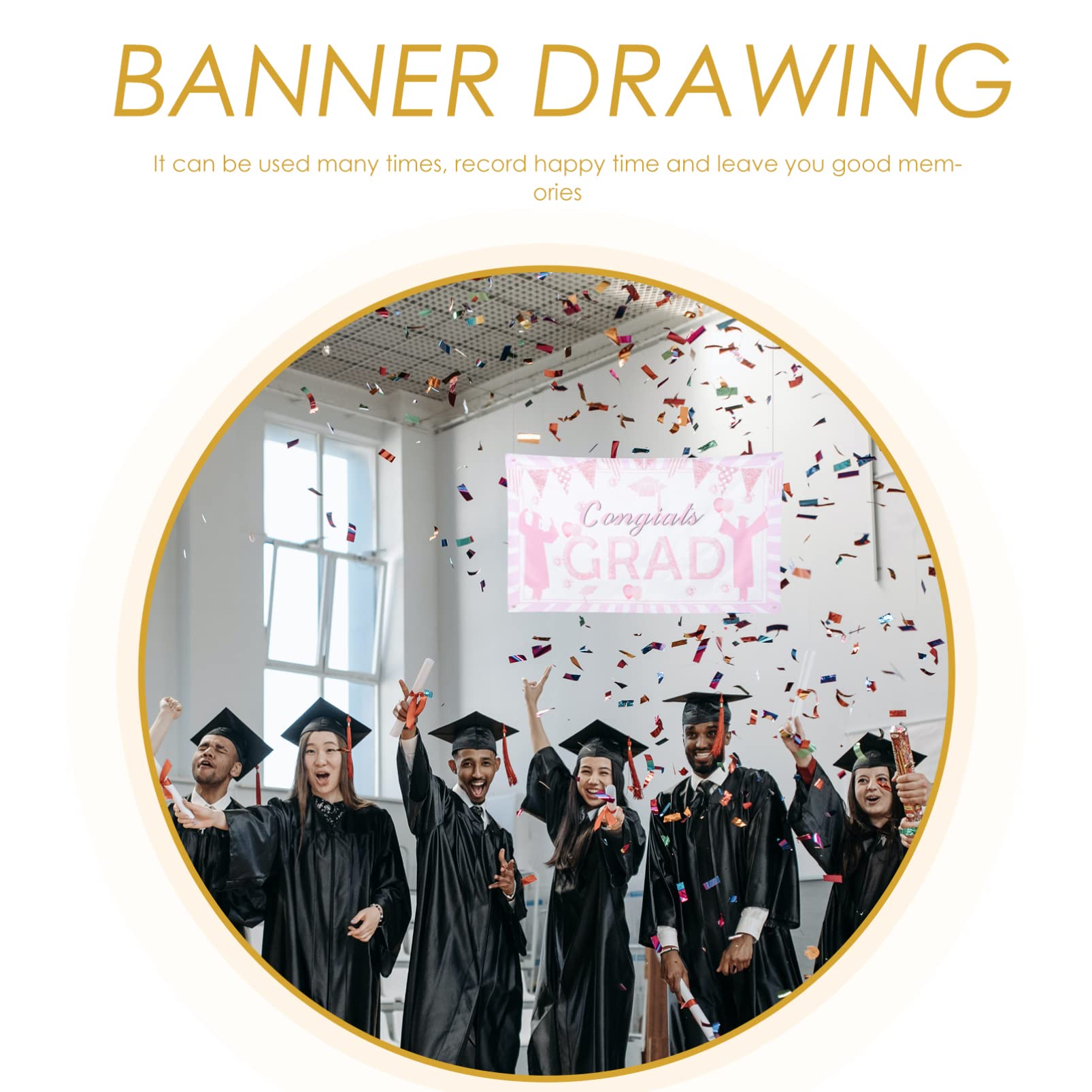 FOMIYES 2022 Graduation Banner - Outdoor Graduation Backdrop Decorations for Front Door, Office & Party - Polyester Graduation Background Cloth for Congratulation Signs & Photo Booths - Perfect for Graduation Season Celebrations