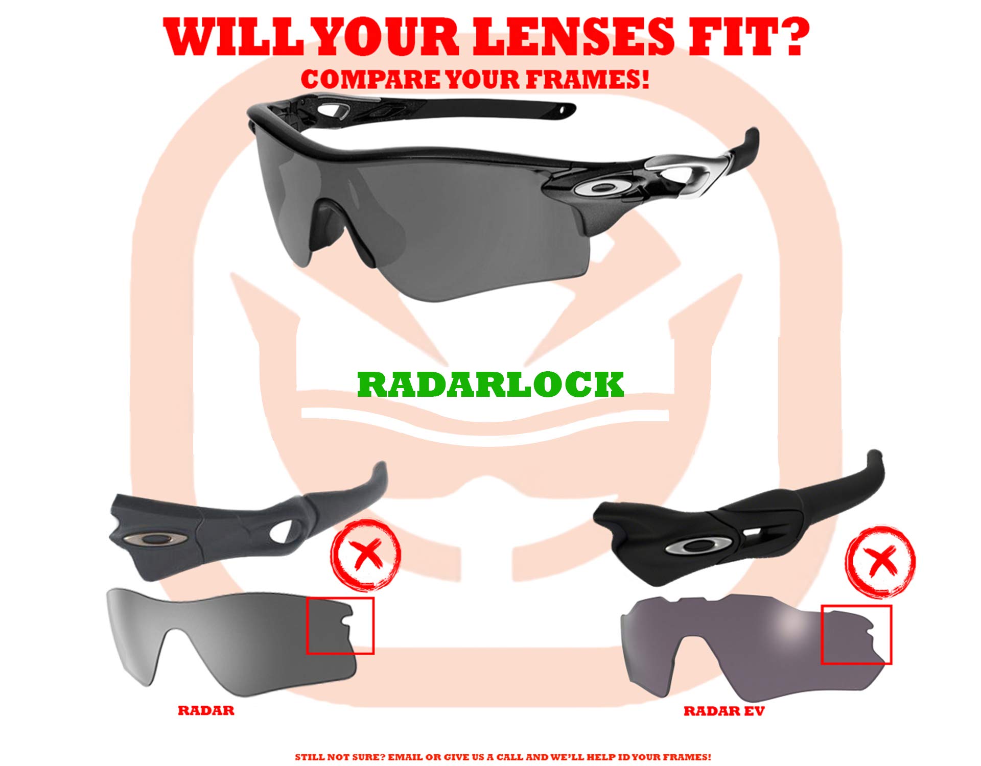 Seek Optics Replacement Lenses Kit for Oakley Radarlock Edge Sunglasses - UV Protection, Anti-Glare, Enhanced Clarity for Sports & Outdoor Activities