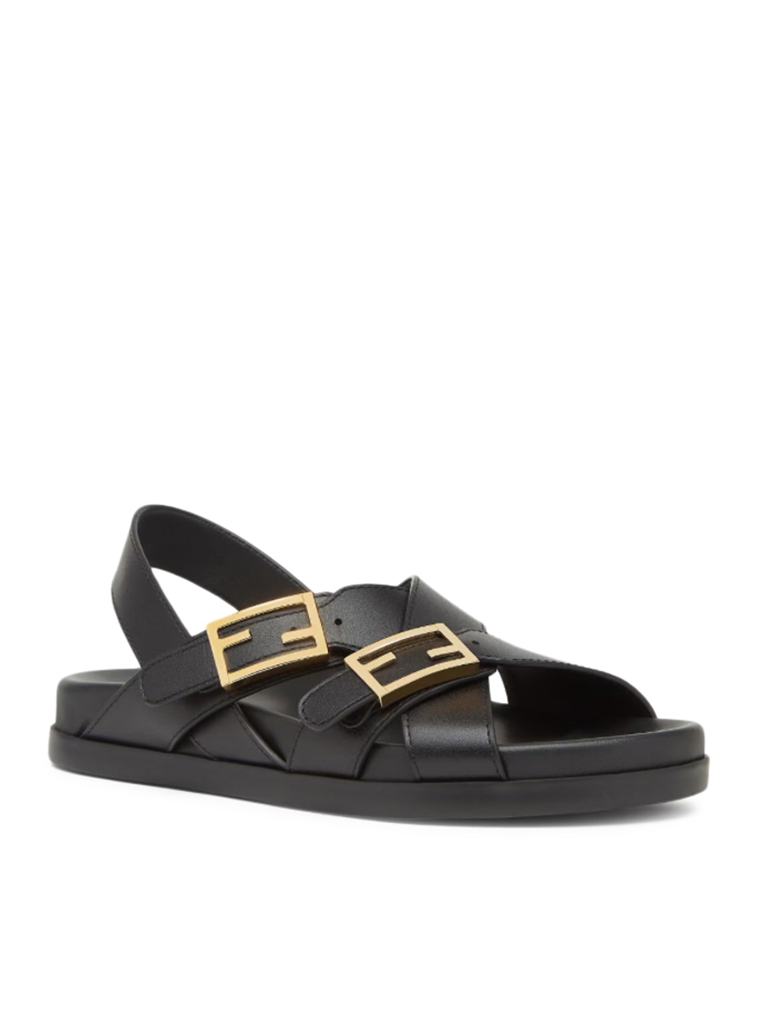 FENDI FEEL SANDALS for Women - Luxury Designer Leather Slide Sandals with FF Logo - Perfect for Summer, Beach, and Casual Outfits