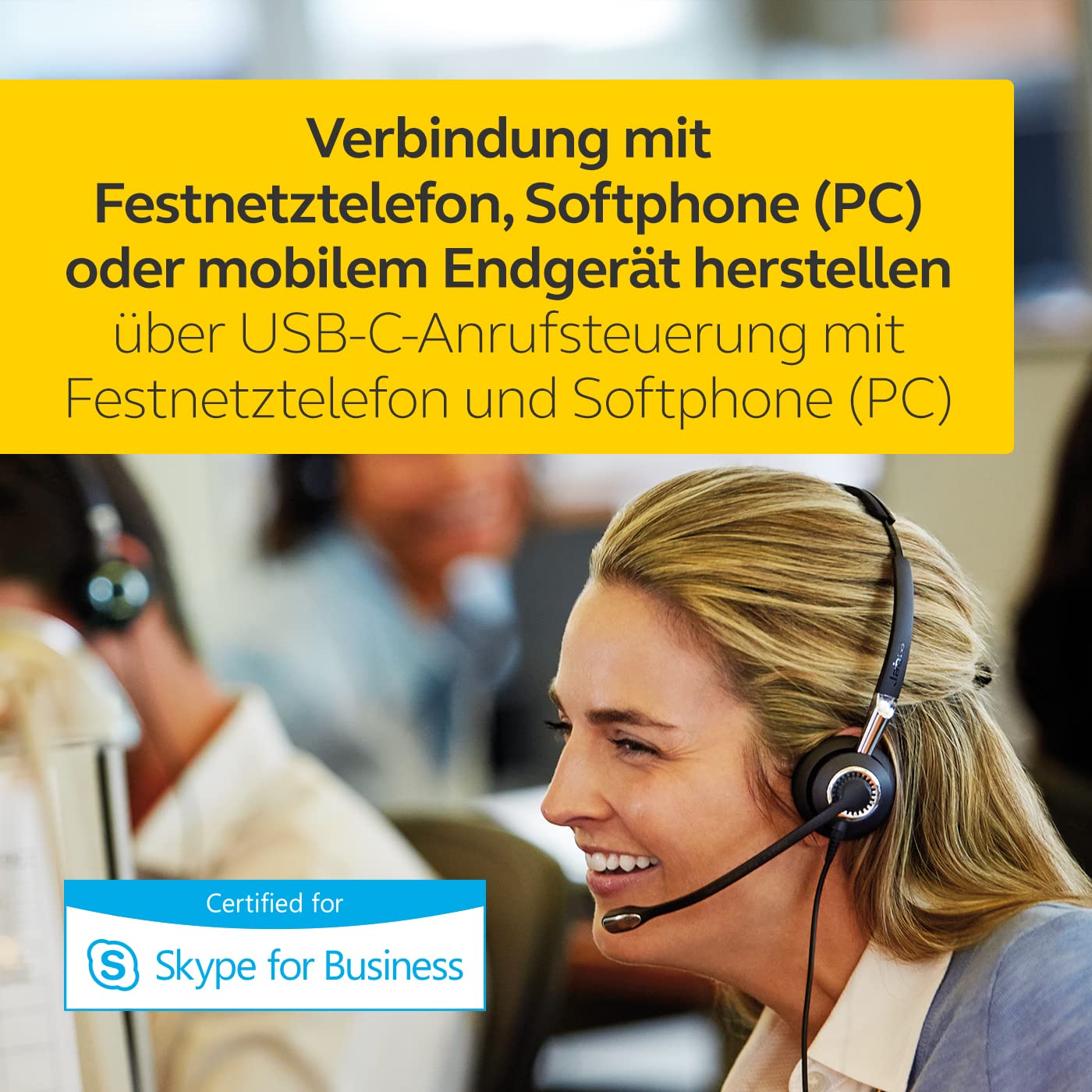 Jabra Biz 2400 II Duo USB Headset - Noise Cancelling Office Headphones for Clear Calls | Perfect for Remote Work, Call Centers & Business Communications