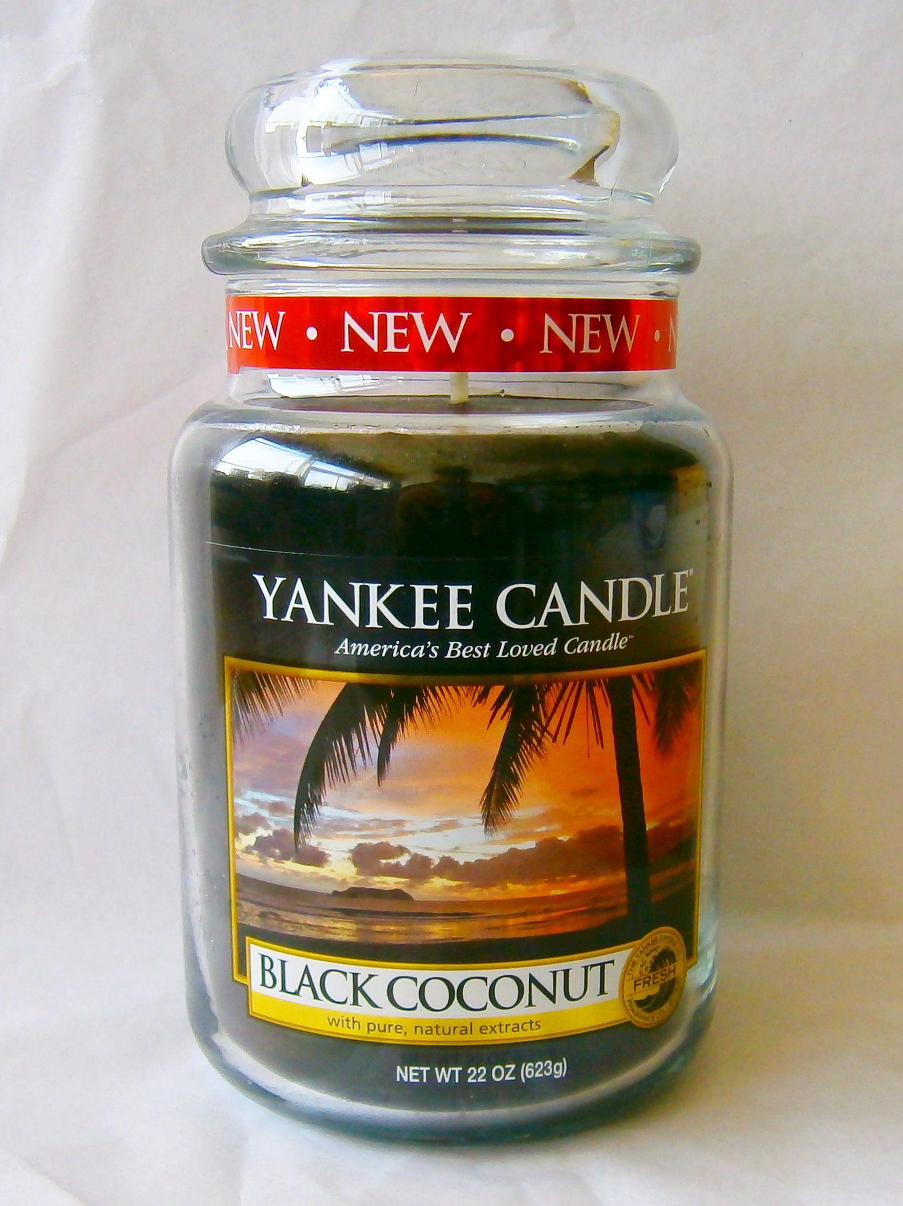 Yankee Candle Black Coconut Scented Large Jar Candle - 22oz Single Wick, 110+ Hours Burn Time | Home Decor, Relaxation & Aromatherapy