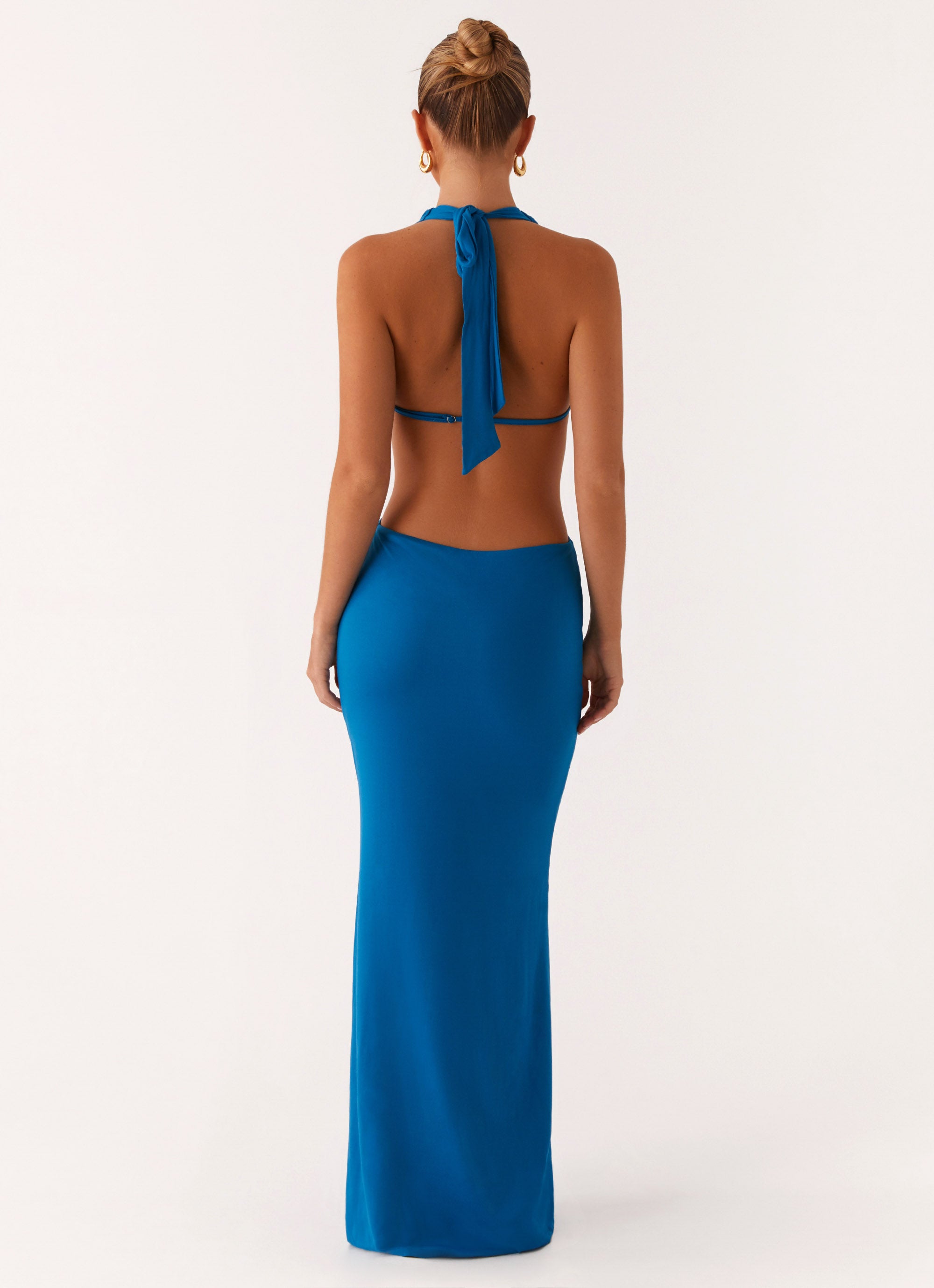 Flossy Maxi Dress for Women - Elegant Royal Blue Long Summer Dress - Perfect for Beach, Vacation, and Casual Outings
