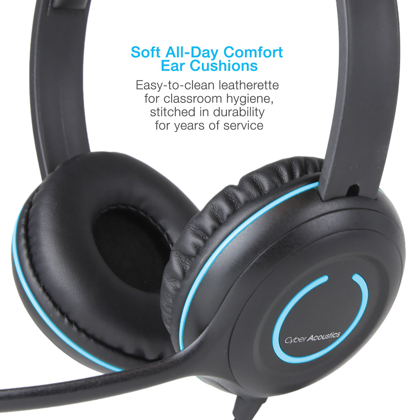 Cyber Acoustics USB Stereo Headset with Noise Cancelling Microphone - 5 Pack for PC, Laptop, Online Classes, Call Centers & Home Office (AC-5008-5) - Perfect for Remote Learning, Virtual Meetings & Customer Support Teams