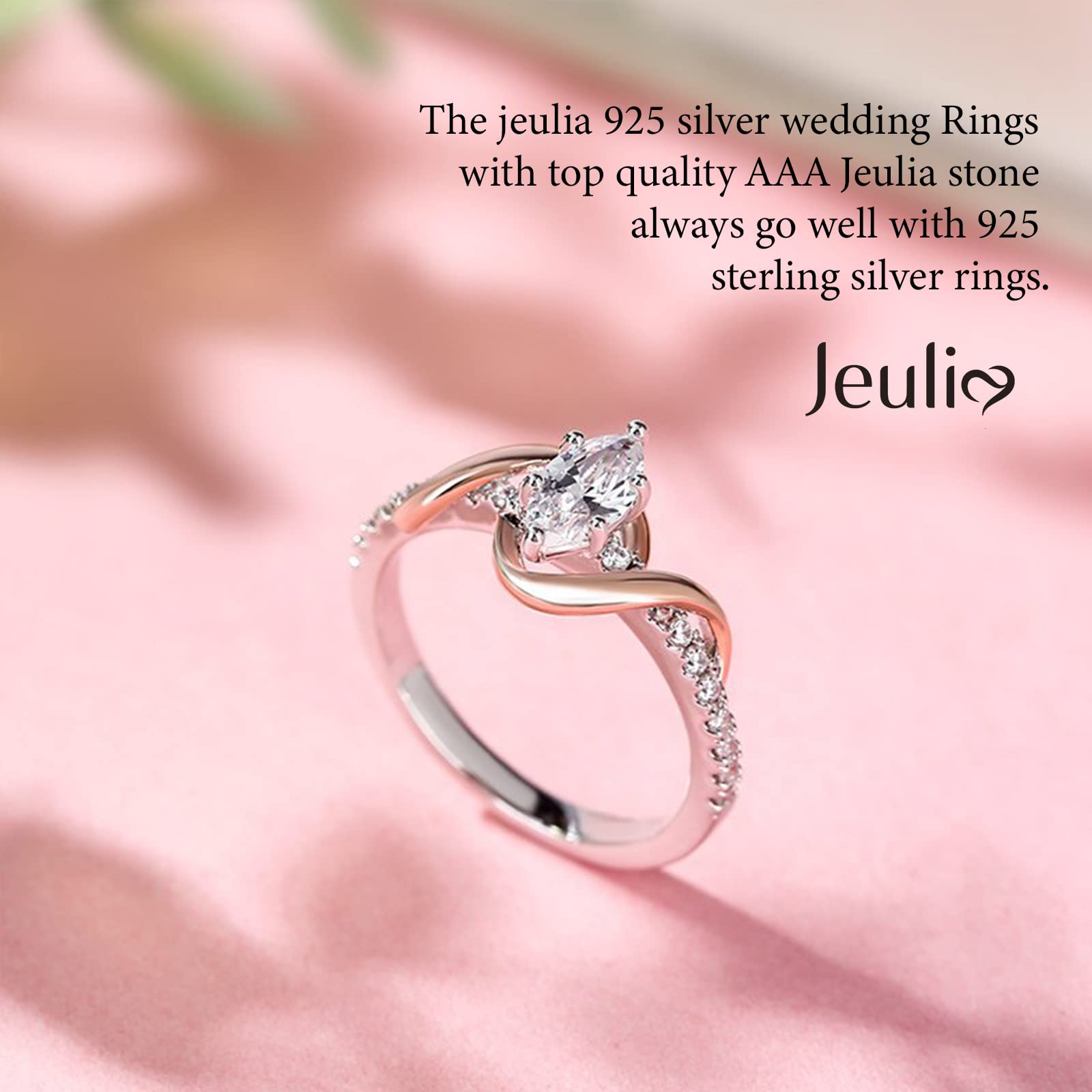 Jeulia Marquise Cut Sterling Silver Ring for Women - Elegant Engagement, Anniversary & Promise Ring - Valentine's Day Gift with Jewelry Box | Perfect for Proposals, Weddings & Romantic Occasions
