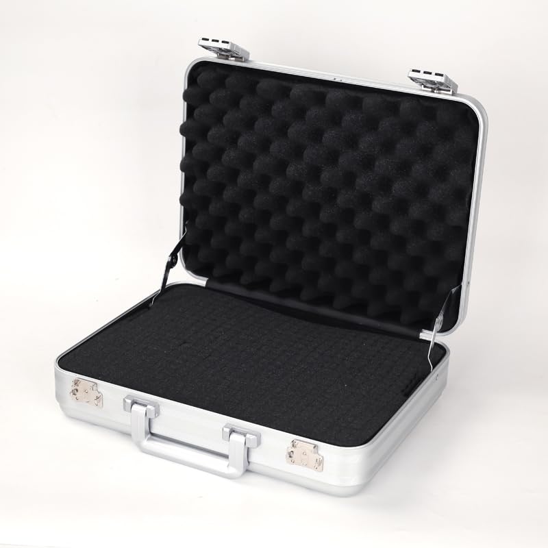 Premium Aluminum Briefcase with TSA Combination Lock - Heavy Duty Metal Tool Case with Customizable Foam Insert for Wine, Jewelry, Watches, Cameras & Equipment - Perfect for Travel, Storage & Professional Use