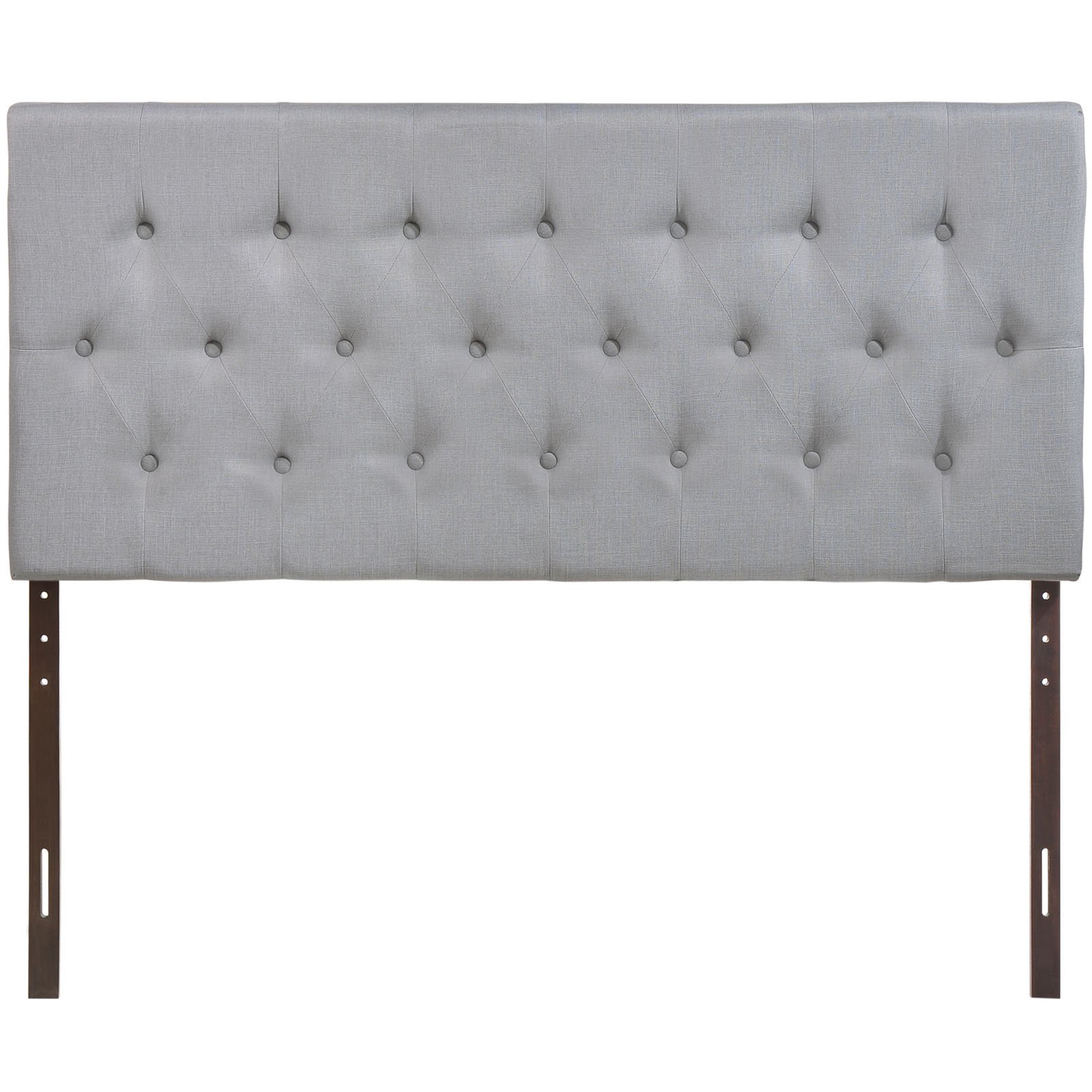 Modern Contemporary Queen Size Headboard - Upholstered Grey Fabric Headboard for Bedroom, Perfect for Master Bedroom, Guest Room & Home Decor