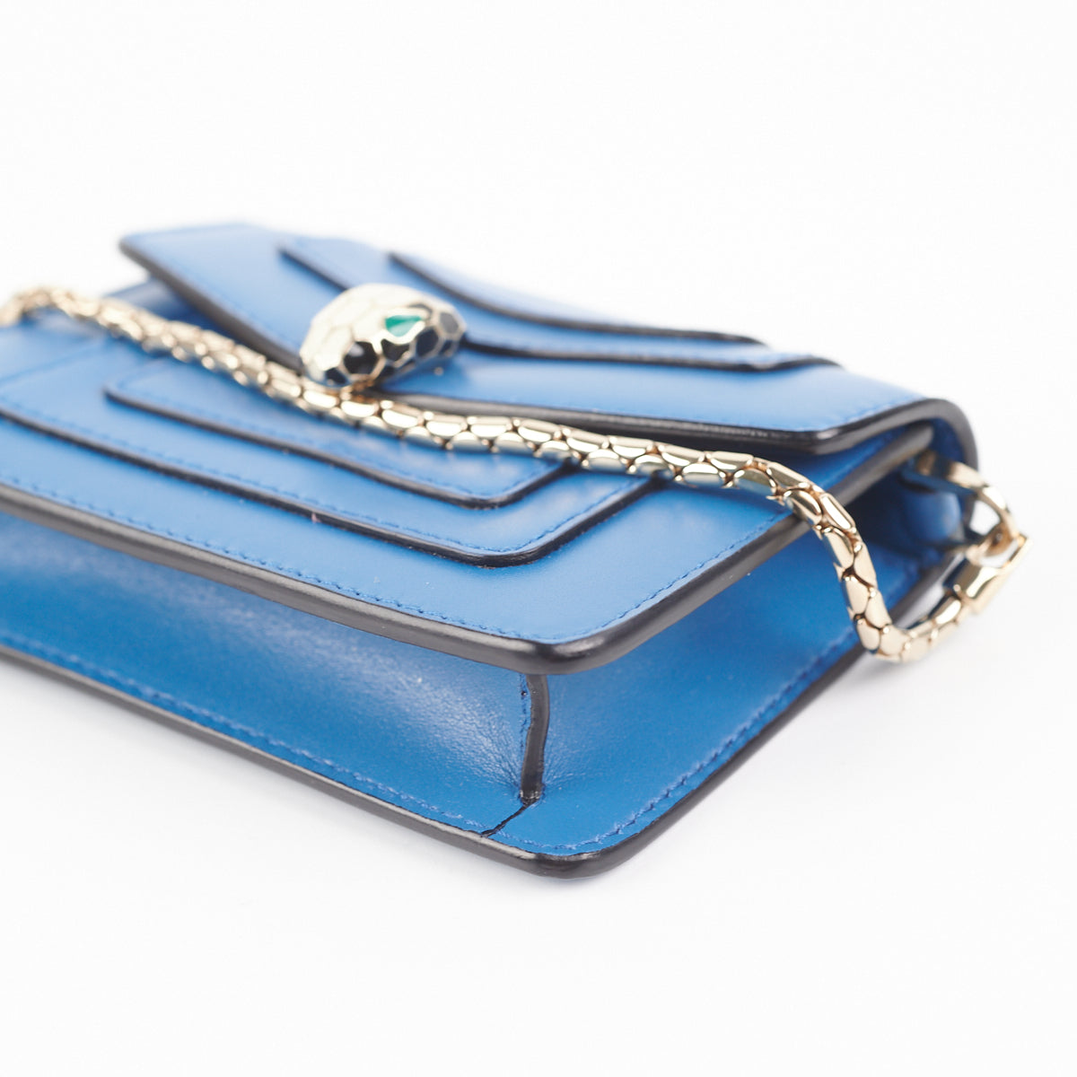 Bvlgari Serpenti Blue Leather Bag Charm - Luxury Designer Handbag Accessory for Women | Perfect for Evening Bags, Crossbody Bags & Gift Giving