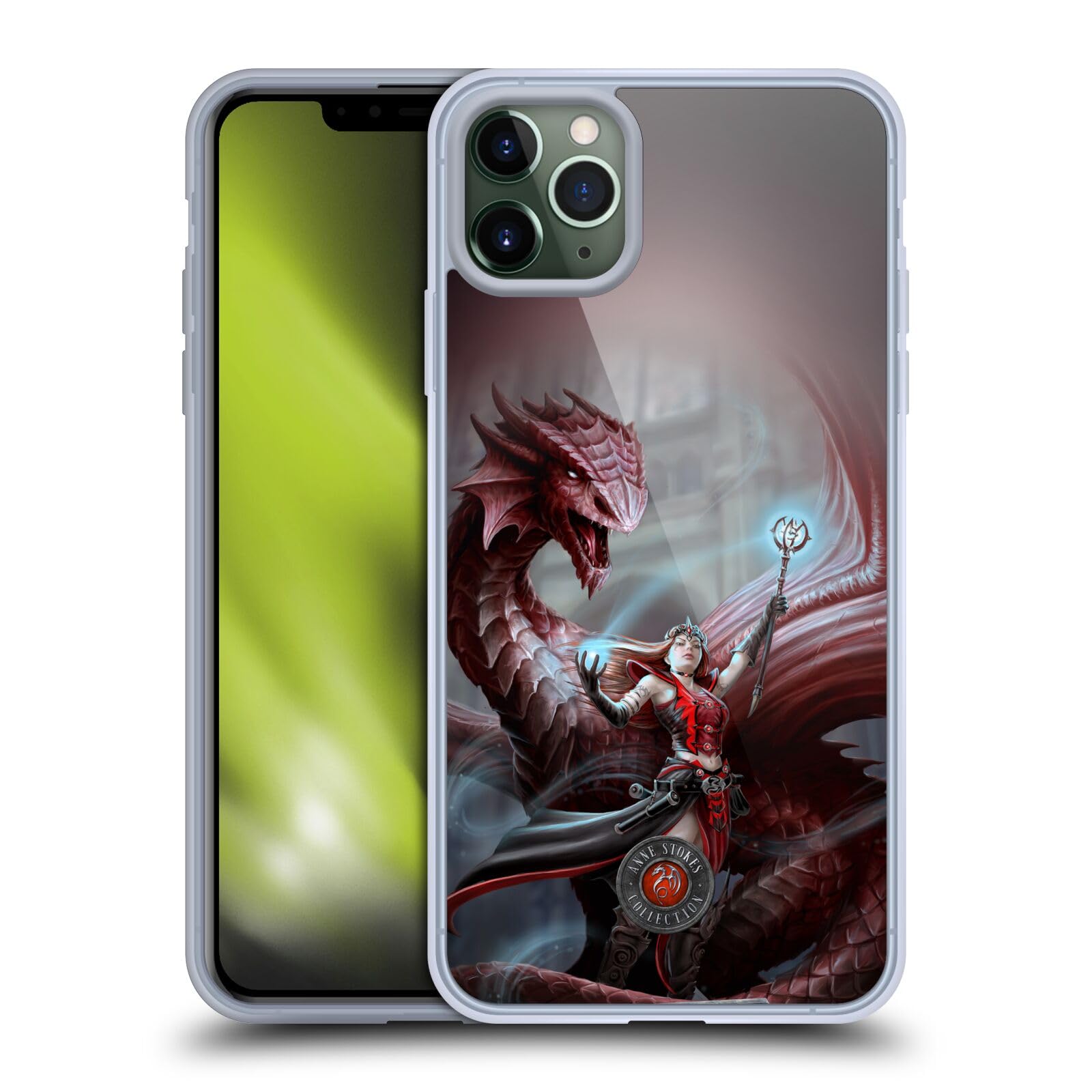 Anne Stokes Scarlet Mage Dragon iPhone 11 Pro Max Case - Officially Licensed Soft Gel Cover for Friendship & Fantasy Lovers, Perfect for Daily Use & Gift Giving