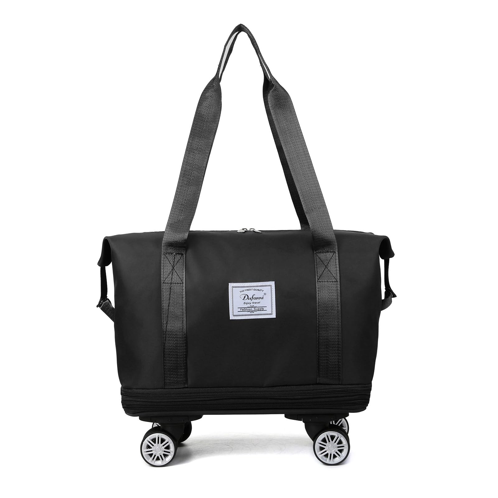 Expandable Large Capacity Weekender & Gym Tote for Women - Water-Resistant Travel Duffel Bag with Detachable Wheels & Wet-Dry Separation | Perfect for Weekend Getaways, Gym Workouts & Airplane Carry-On Luggage