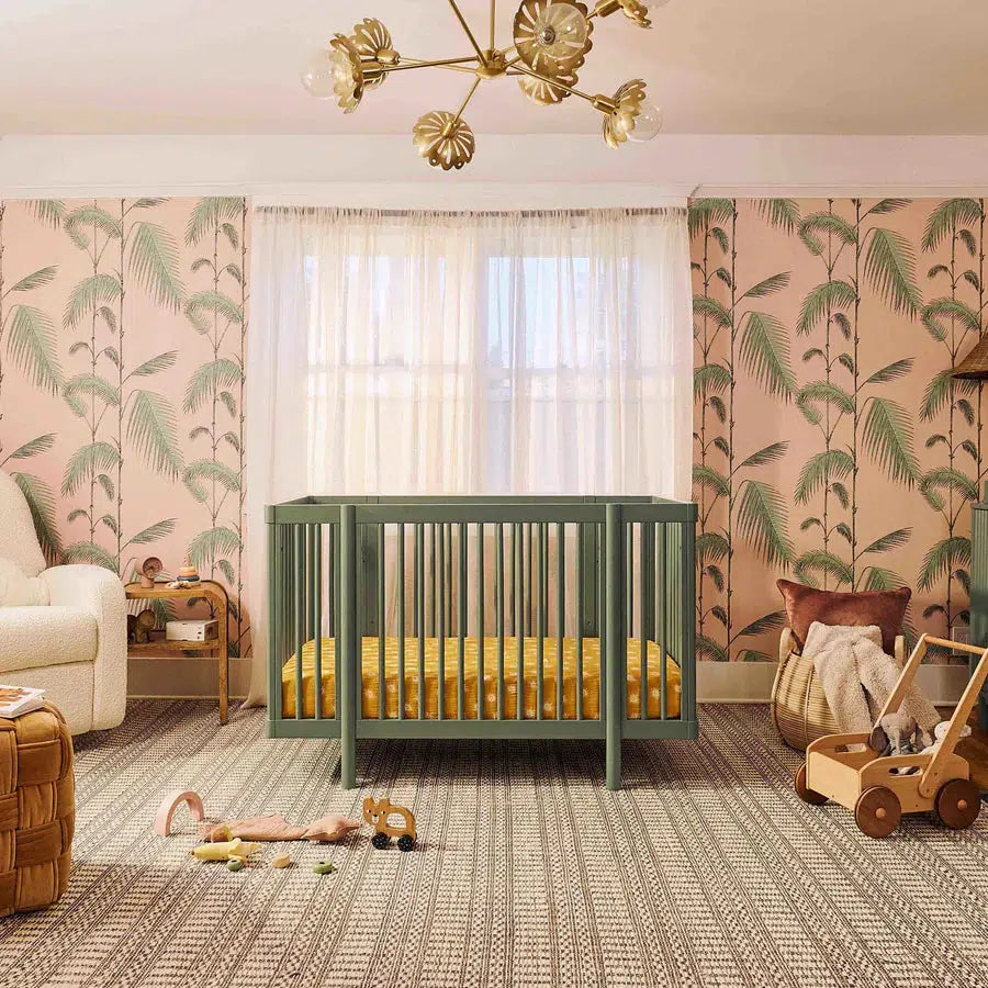 Babyletto Pogo 8-in-1 Convertible Crib - Olive Green | Modern Nursery Furniture for Newborn to Toddler | Perfect for Small Spaces & Eco-Friendly Nurseries