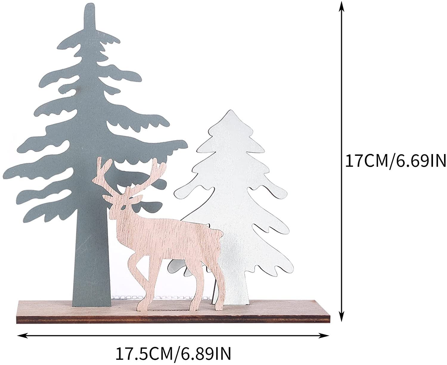 Christmas Tree Wooden Table Sign - Handcrafted Elk Tree Ornament for Xmas Party & Holiday Home Decor | Perfect for Mantel, Entryway, and Festive Table Centerpieces