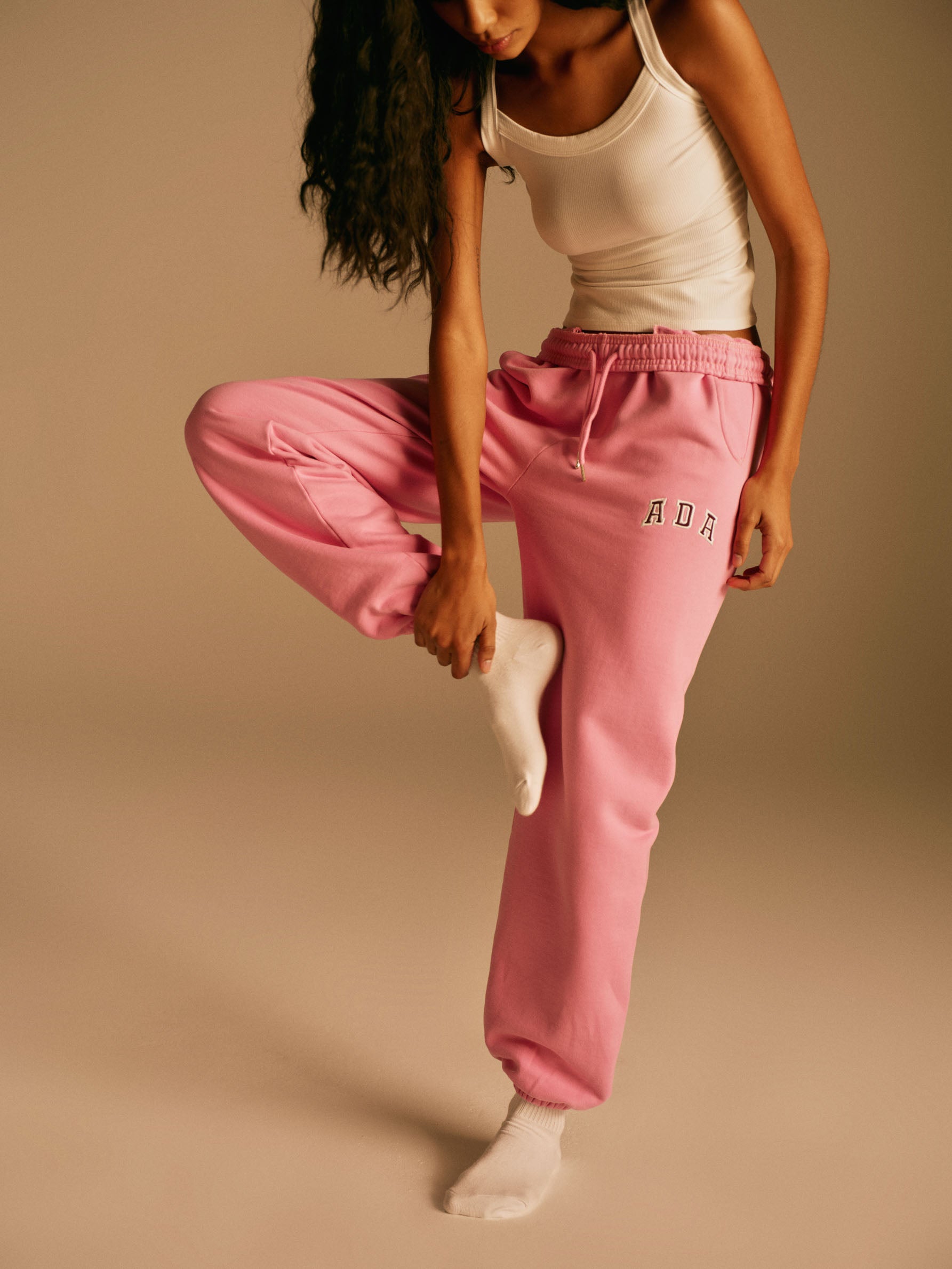 ADA Sweatpants for Women - Soft Candy Pink & Burgundy Joggers, Comfortable Lounge Pants for Yoga, Running, Gym & Casual Wear