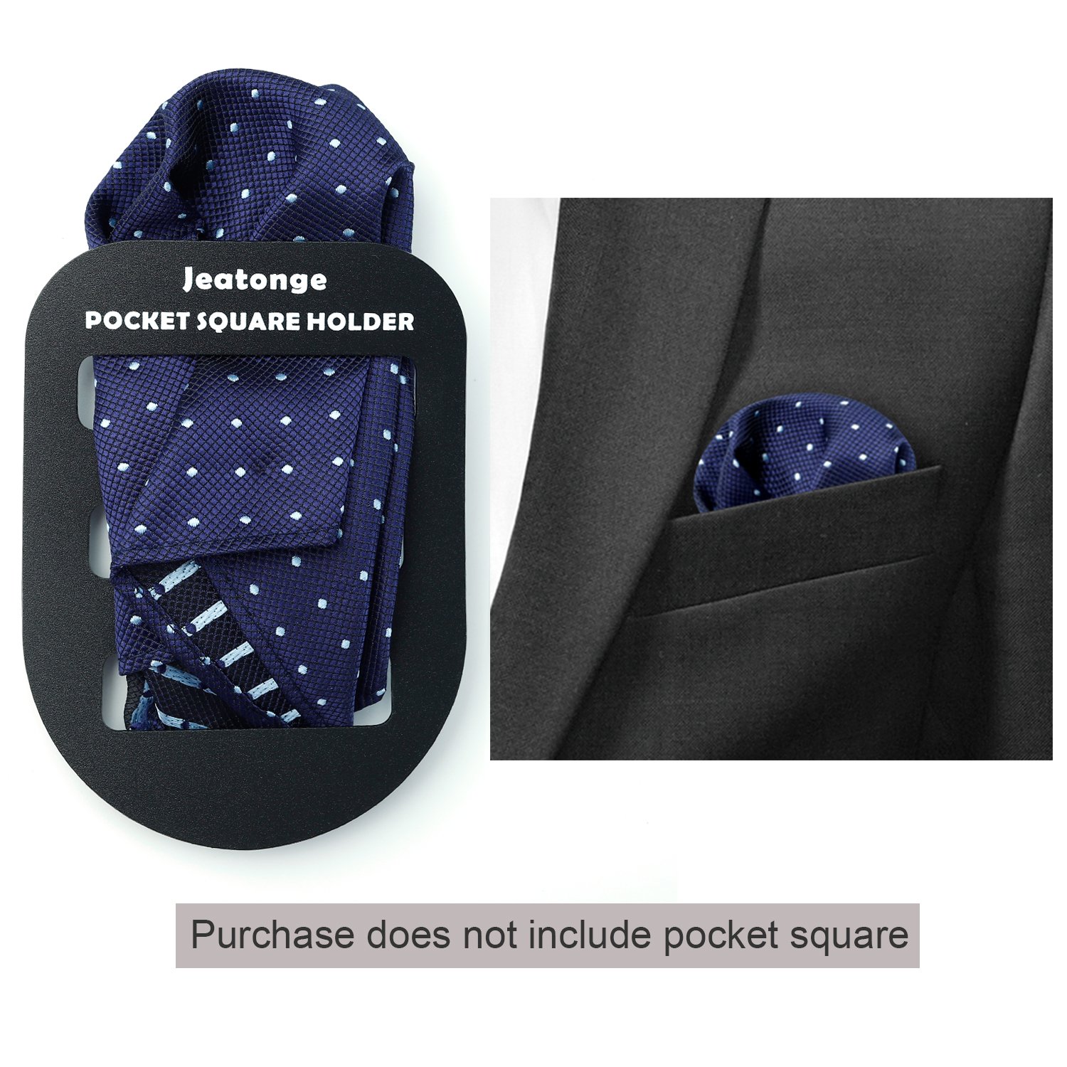 Jeatonge Men's Pocket Square Holder & Organizer - Prefolded Pocket Squares for Suits, Tuxedos & Formal Events - Perfect for Weddings, Business Meetings & Special Occasions