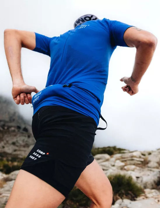 Compressport Men's Racing Short Sleeve T-Shirt - Dazzling Blue | Performance Running Shirt for Marathon & Triathlon Training