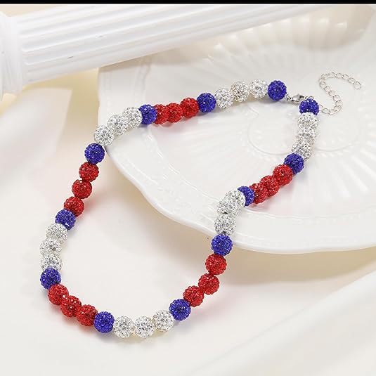 Sparkling Rhinestone Baseball Bead Necklace - Bling Ice Collection Baseball Chain Jewelry for Women & Men - Perfect Gift for Baseball Fans, Sports Lovers - Great for Games, Parties & Everyday Wear