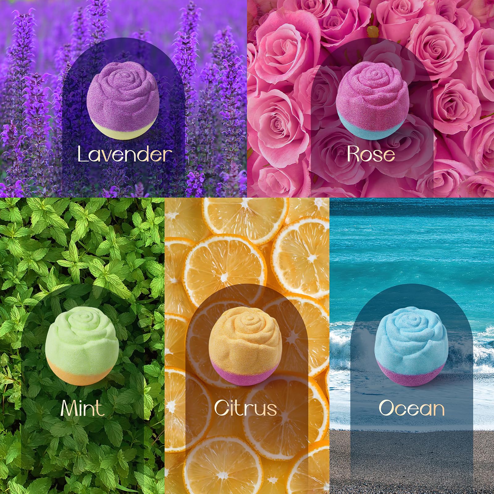 20 Pcs Handmade Rose Bath Bombs with Natural Essential Oils - Relaxing Home Spa Fizzies for Women, Bubble Bath Gift Set for Mom, Wife, Birthday & Self Care - Perfect for Stress Relief & Romantic Soaks
