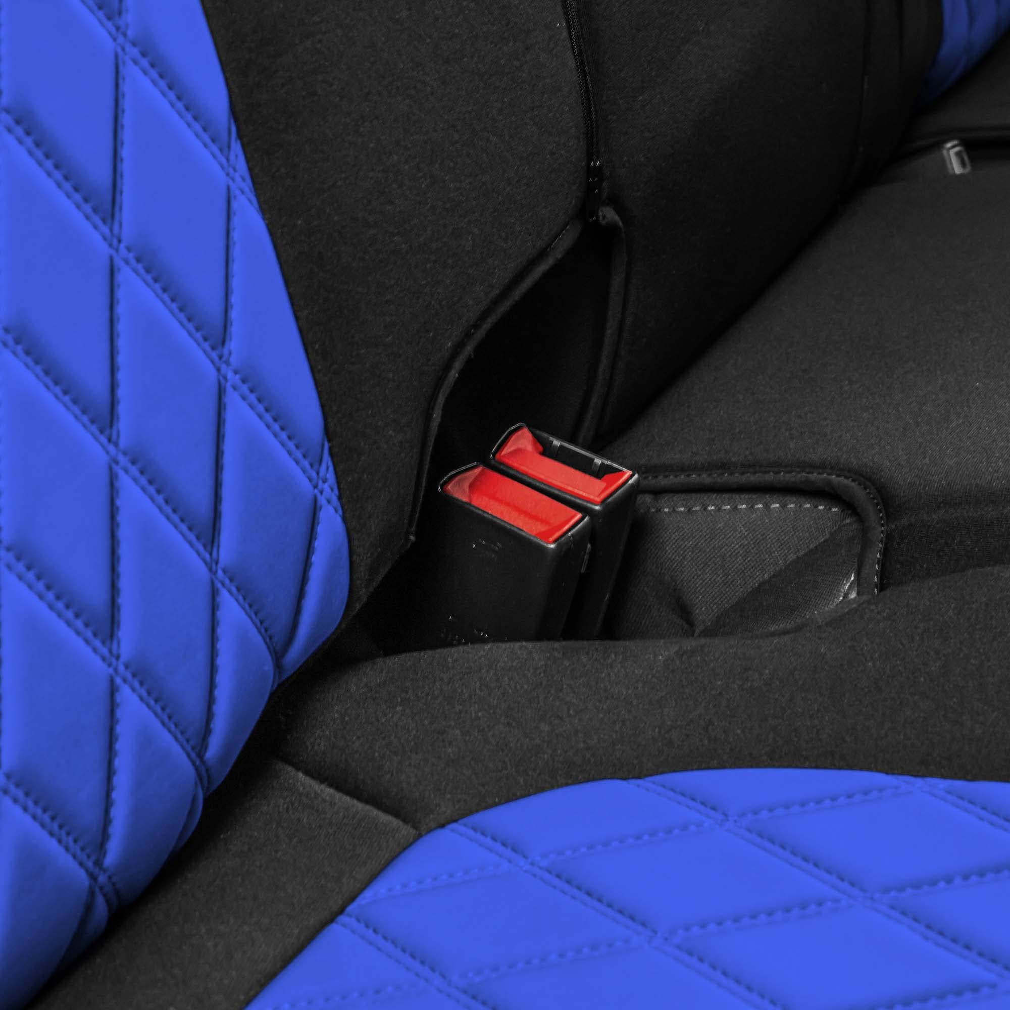 FH Group Custom Fit Neoprene Water Resistant Seat Covers for 2019-2023 GMC Sierra 1500/2500HD/3500HD (SLT, AT4, Denali) - Rear Set Blue | All-Weather Protection & Comfort for Truck Seats