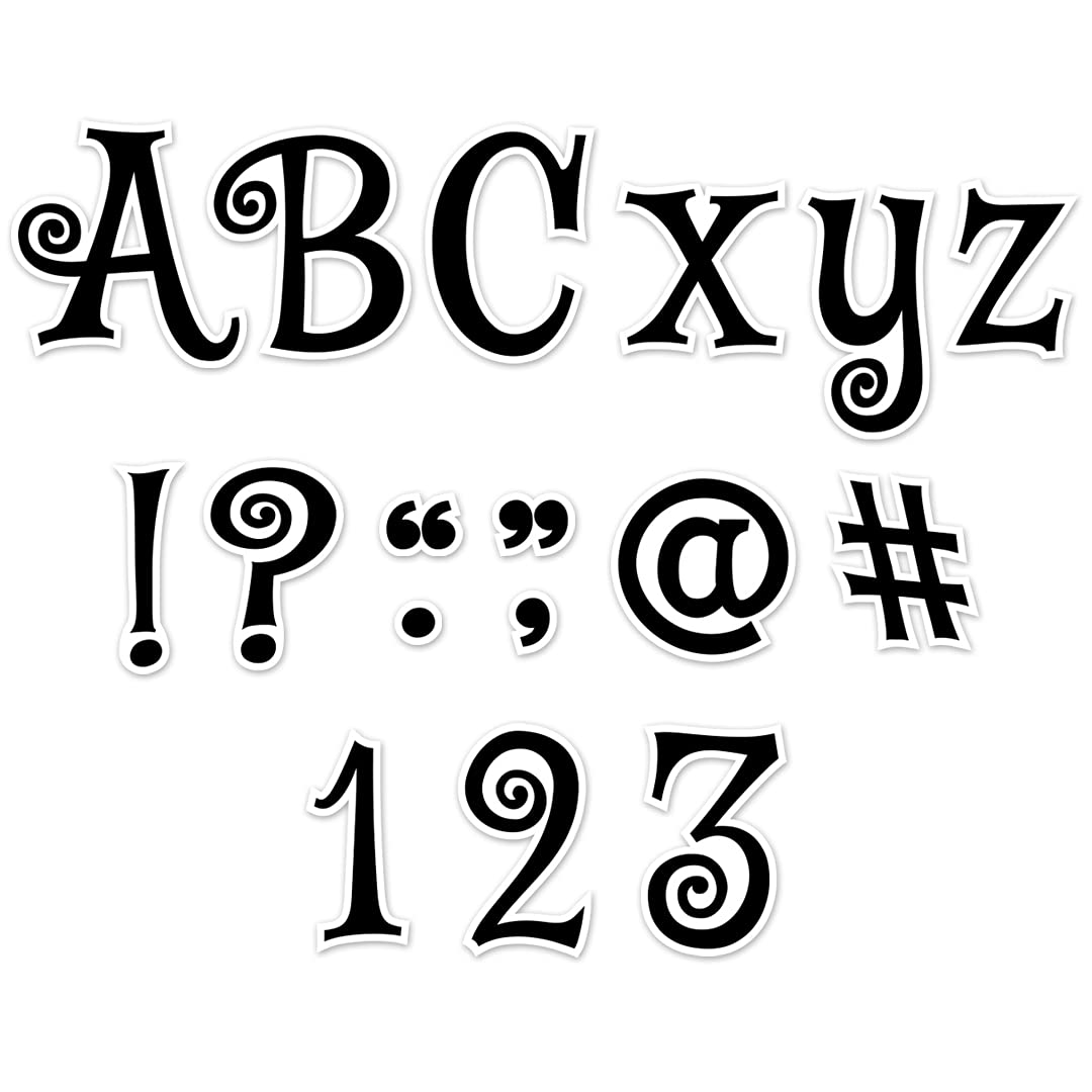 CTP Black Swirl Punch-Out Letters for Classroom – Essential Homeschool Supplies – Top Back To School Supplies 8655 – Perfect for Bulletin Boards & DIY Craft Projects