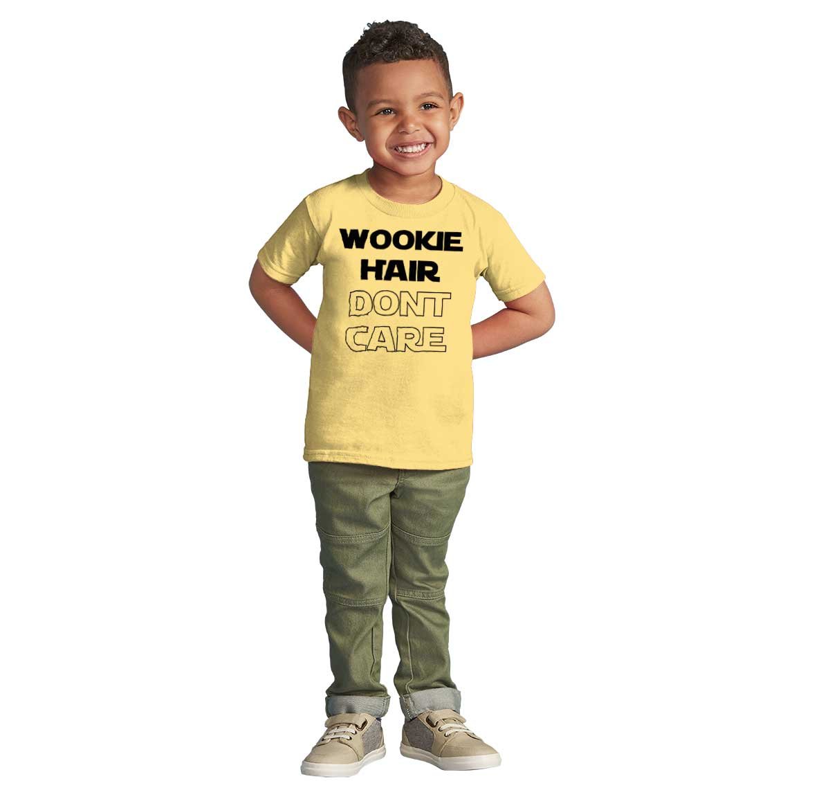 Brisco Brands Wookie Hair Don't Care Dark Galaxy Graphic T-Shirt for Toddler Boys & Girls - Cute Space Themed Tee for Playdates, Birthday Parties & Everyday Wear