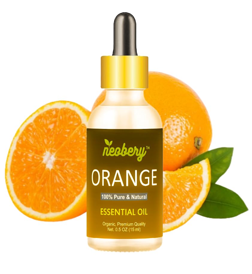 Neobery 100% Pure Orange Essential Oil - 15ml, Natural & Undiluted for Aromatherapy, Diffusers & DIY Skincare