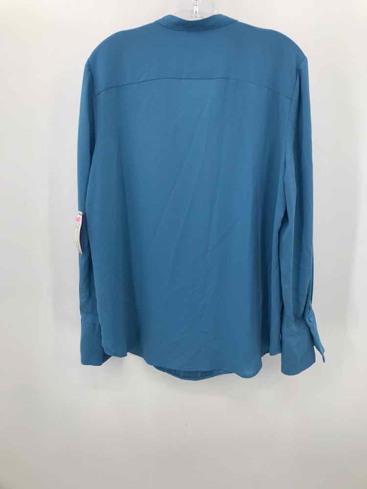 Pre-Owned Ann Taylor Blue Blouse Women's Size Large - Perfect for Office Wear, Casual Outfits & Special Occasions