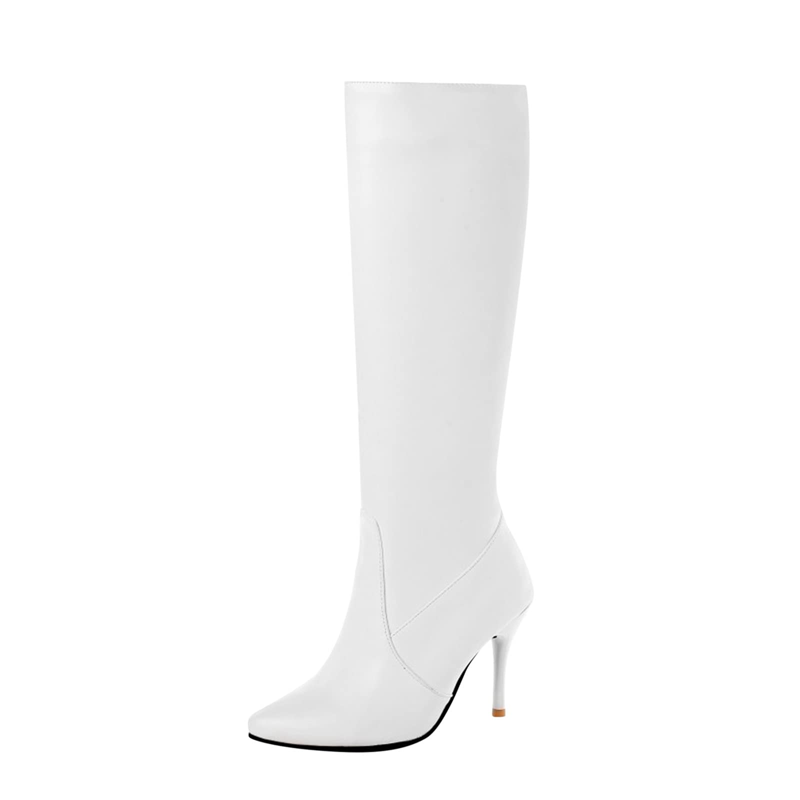 Women's Thigh High Heel Boots with Zipper - Breathable Retro Fashion Peep Toe Boots for Women - Size 7 - Perfect for Night Out, Party & Evening Wear